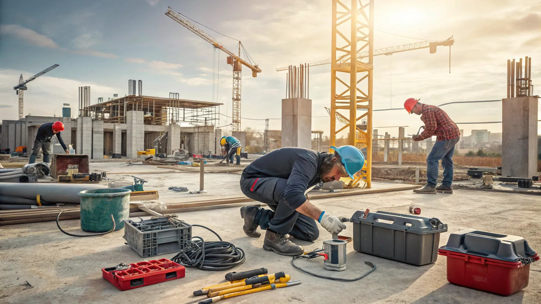 The UK Trades Shortage: Why Skilled Workers are in High Demand - Construction site in action.