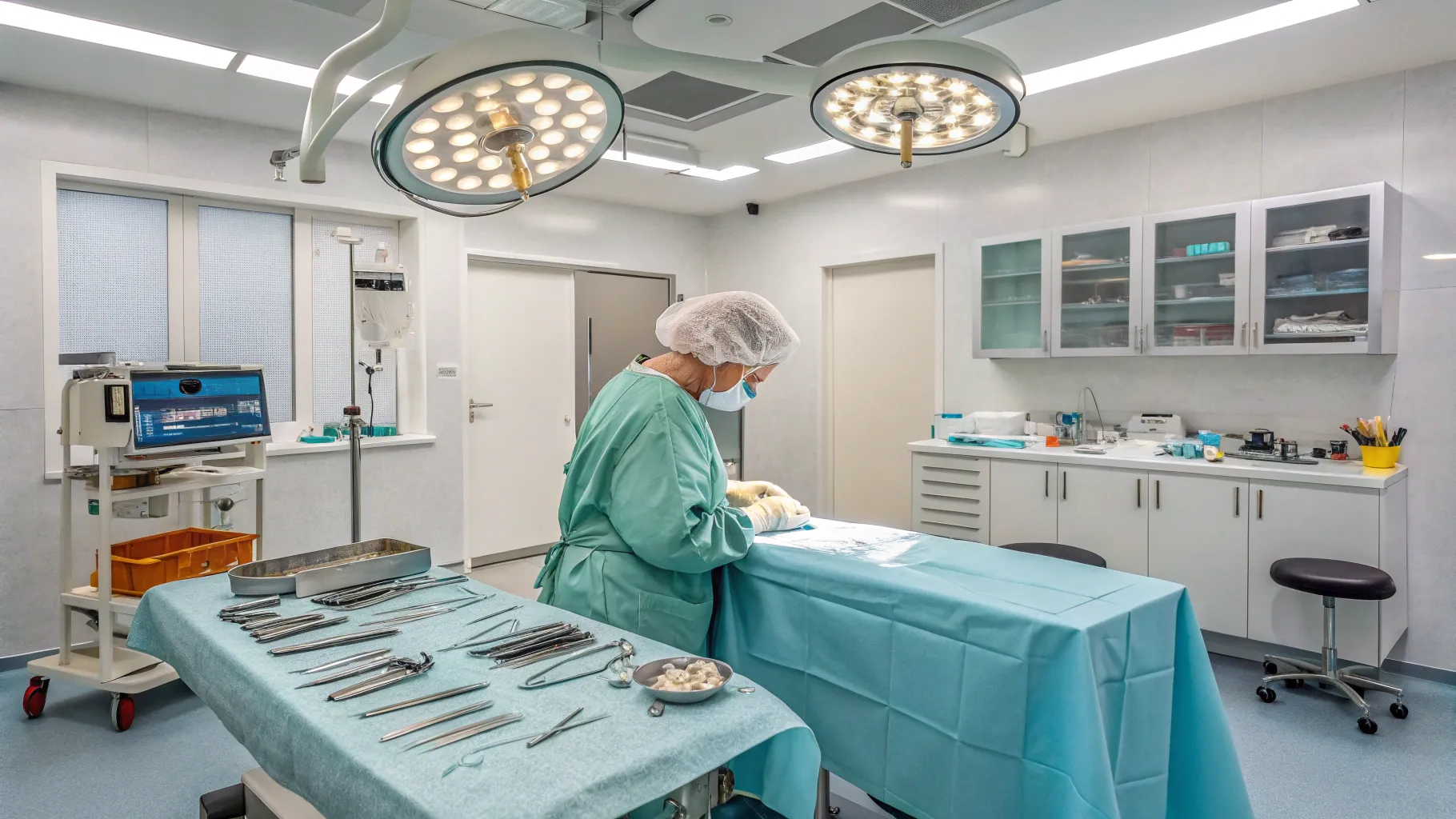 Eyelid Surgery Risks for Seniors: A calm surgical room prepared for eyelid procedures.