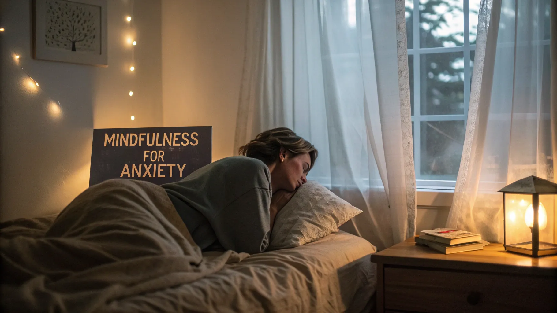 Understanding Anxiety: 10 Key Signs You Should Recognize in a serene nighttime bedroom scene.