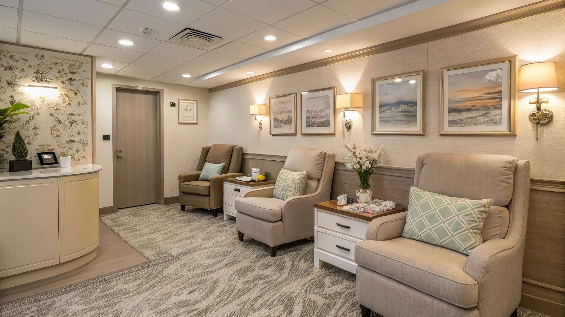Facelift for people over 60 years old consultation room with soothing decor and ambiance.