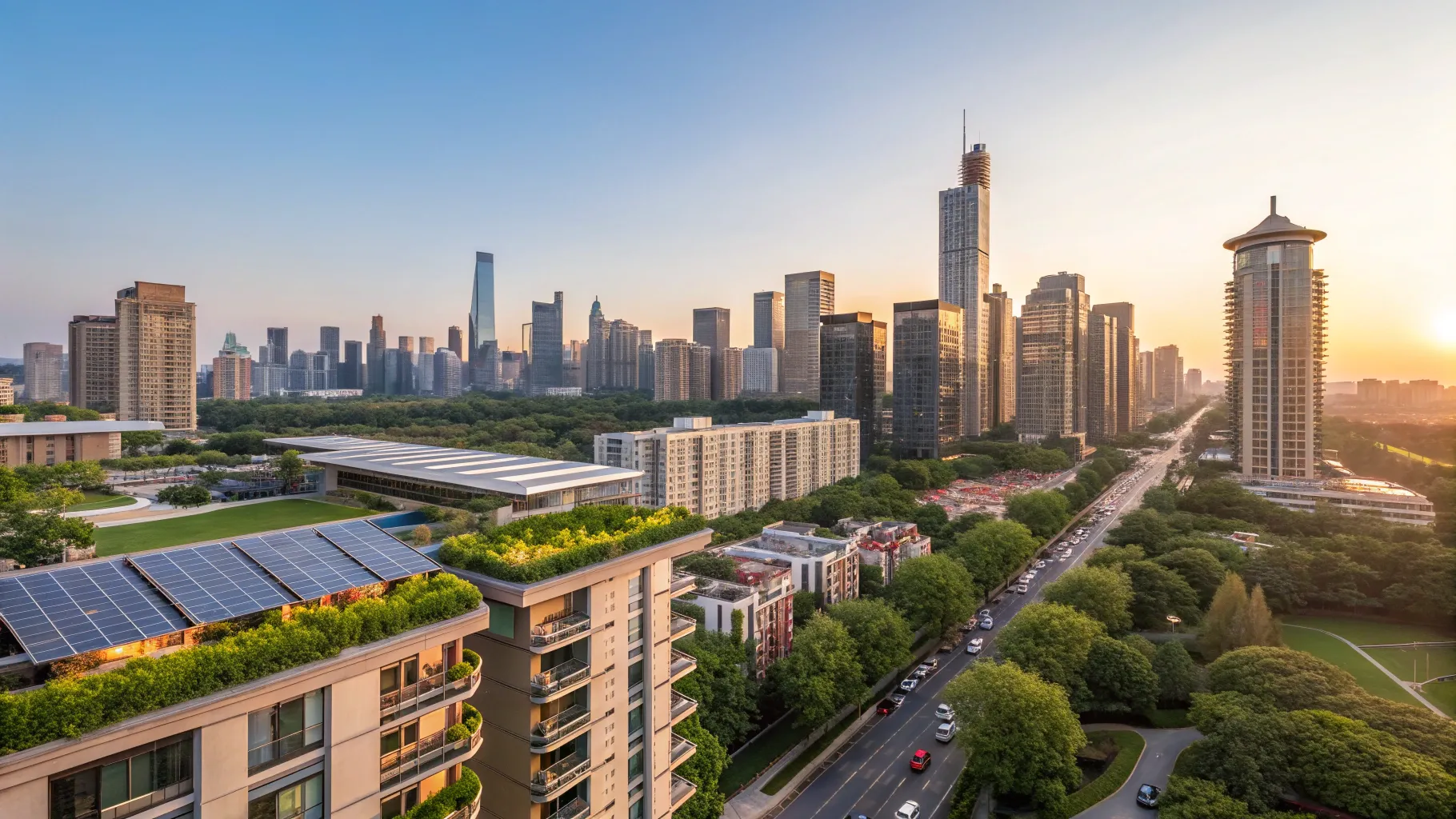 Best US Cities for Real Estate Investment in 2025, showcasing vibrant cityscapes at sunset.