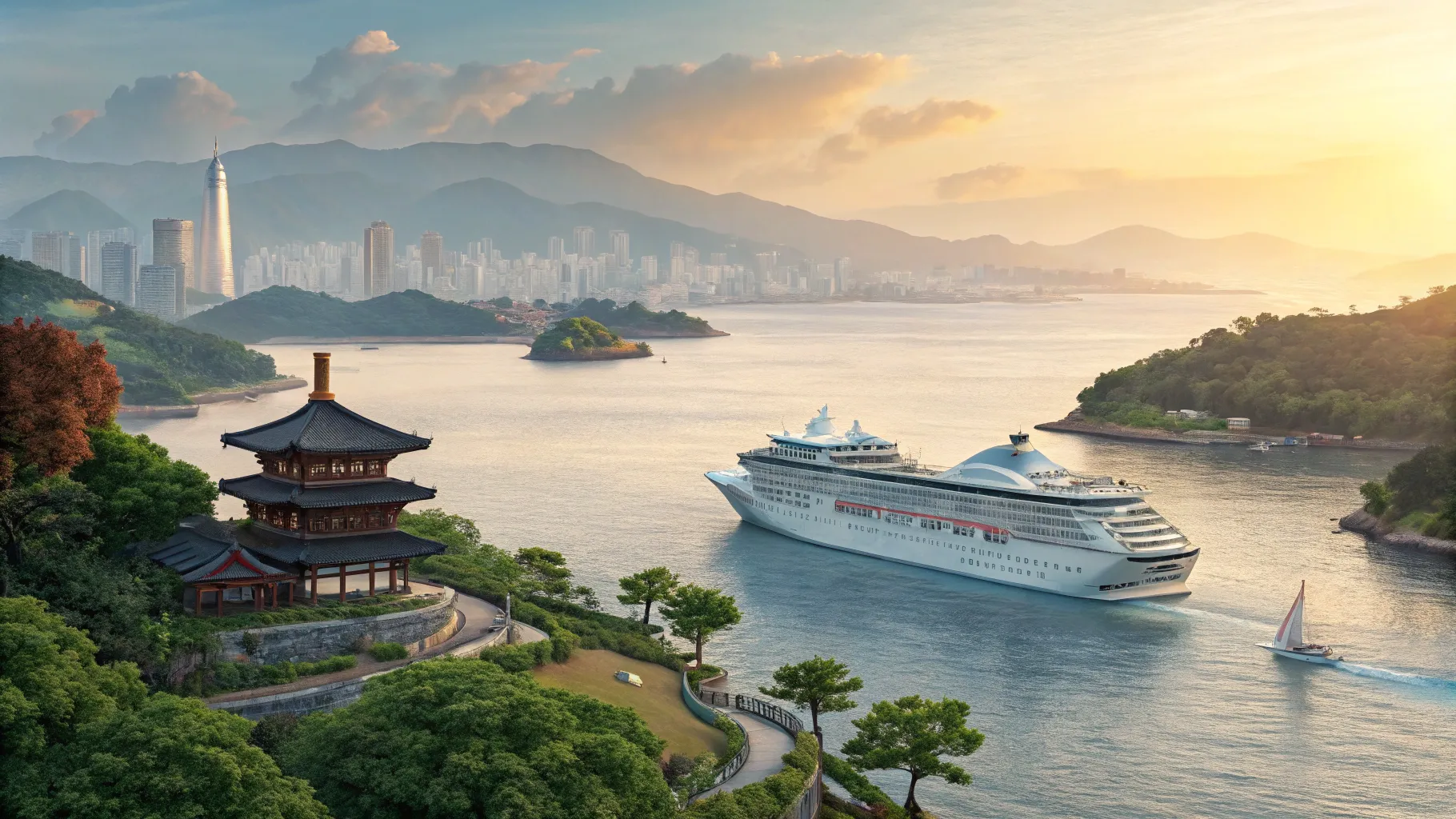 Cruise for seniors Japan and South Korea with scenic landscapes and vibrant city views.
