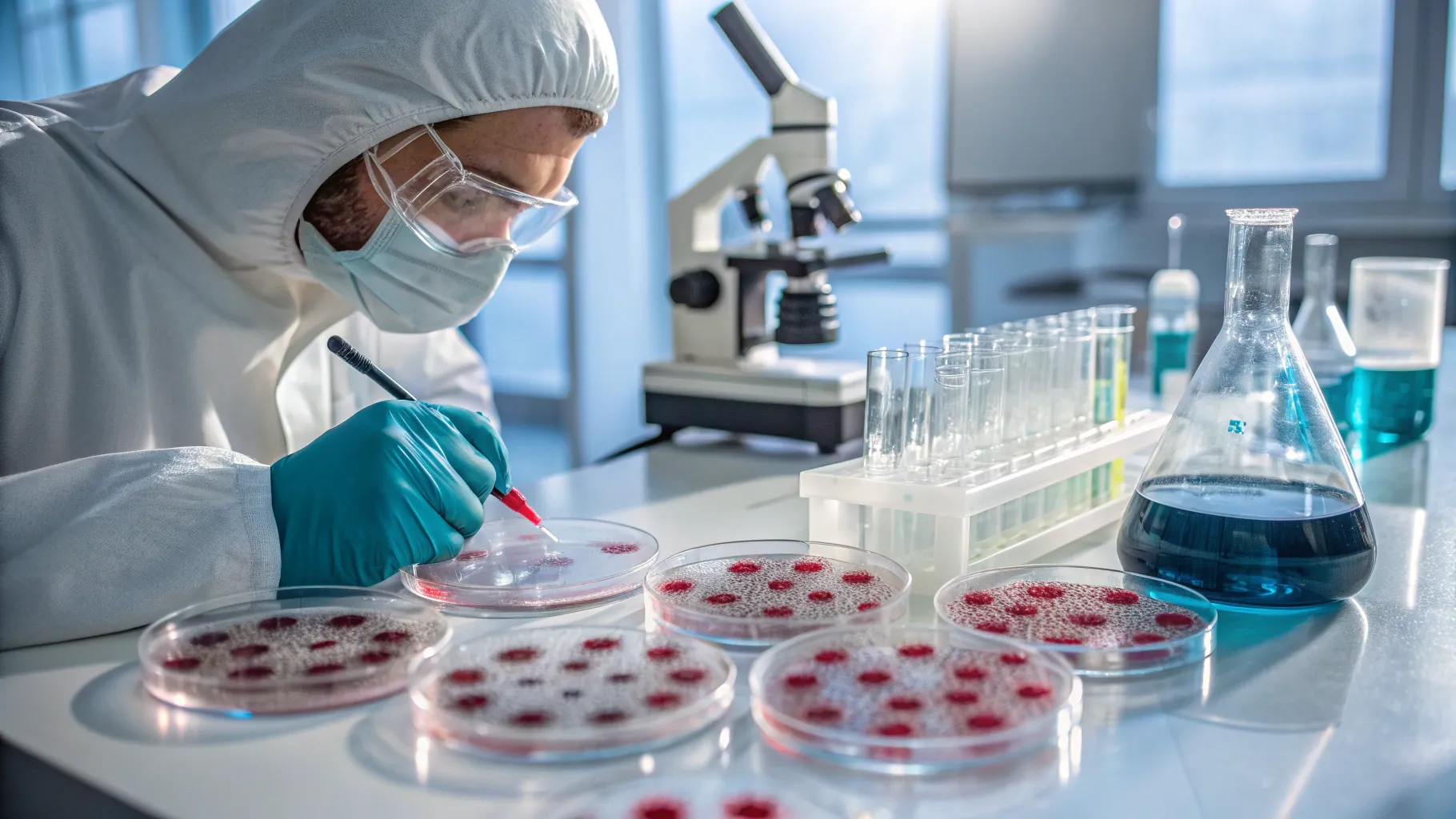 Discover cancer vaccines through intricate lab research showcasing vaccine development.