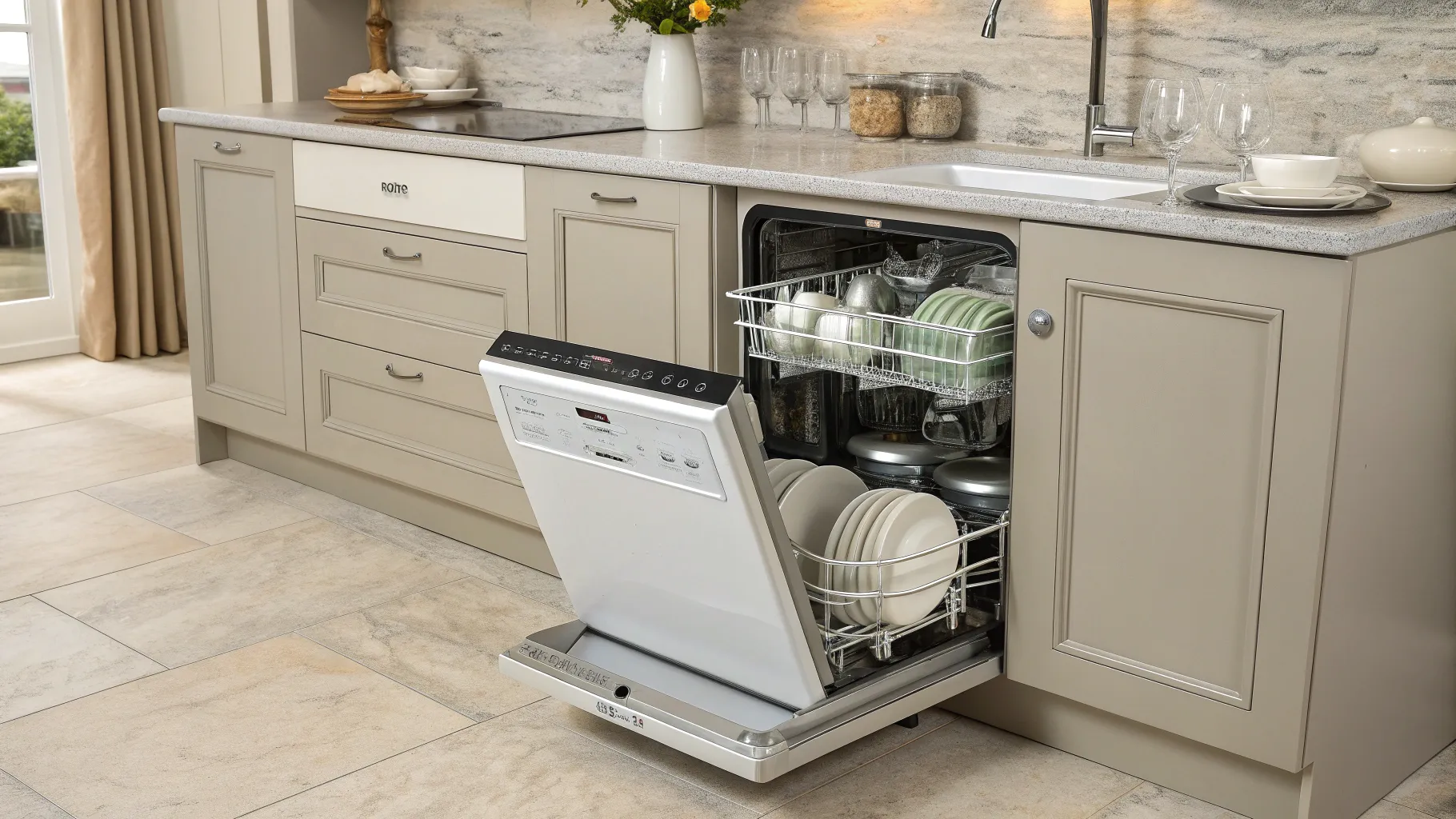 Compact dishwasher vs. full-size: What’s better for your kitchen? Two dishwashers in a modern kitchen.