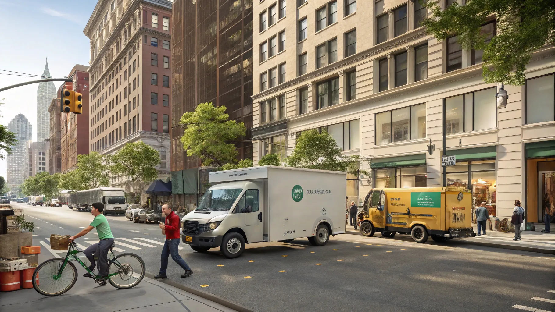 Explore types of delivery jobs in 2025 with diverse delivery vehicles on a busy street.