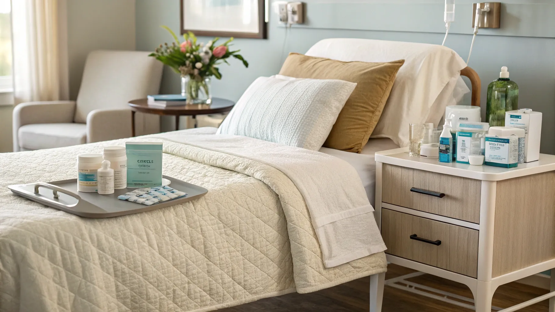 What Recovery Looks Like After Areola Reduction Procedure: serene post-op care setup.