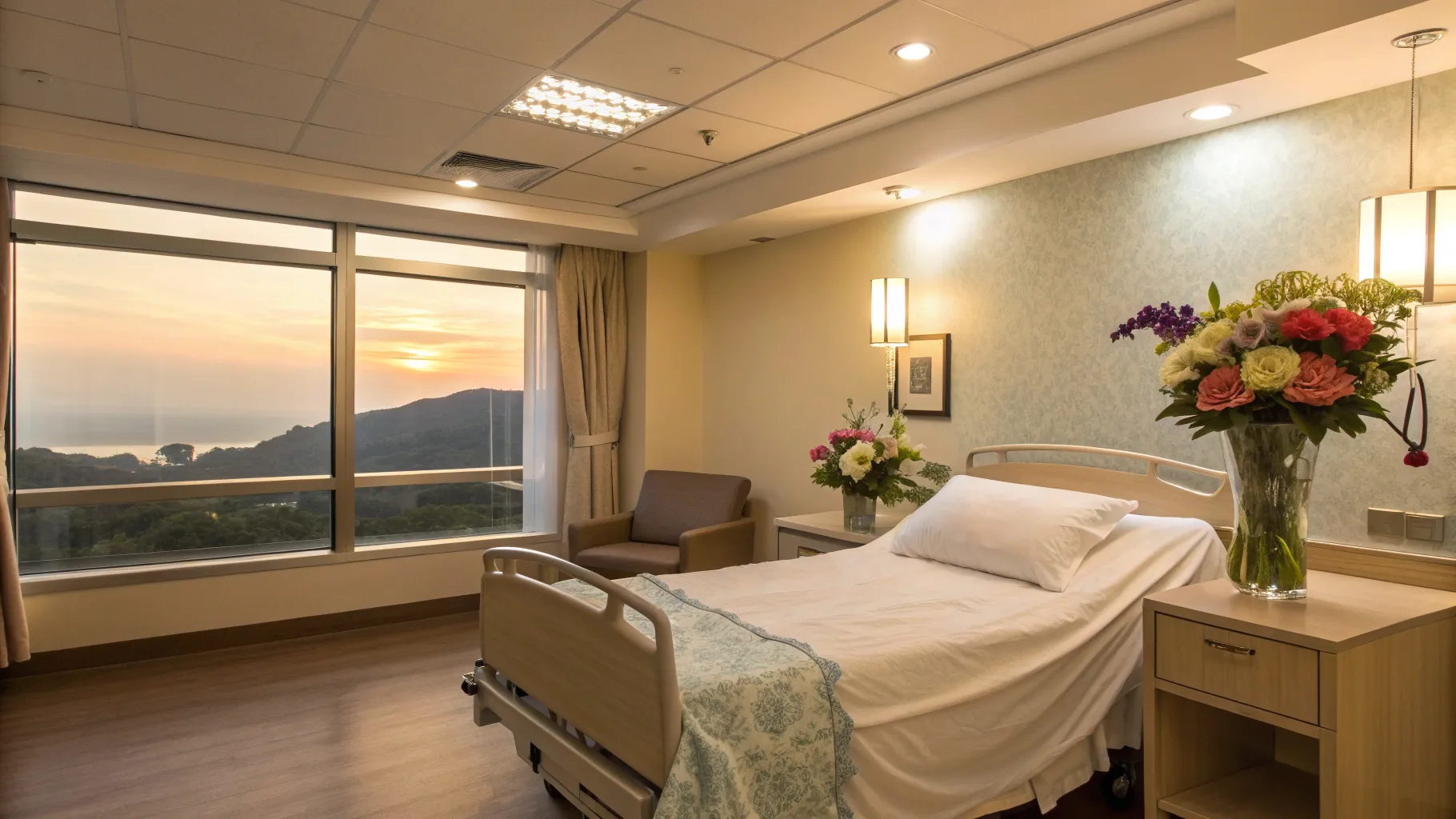 What Recovery Looks Like After facelift surgery: A tranquil recovery room with healing elements.