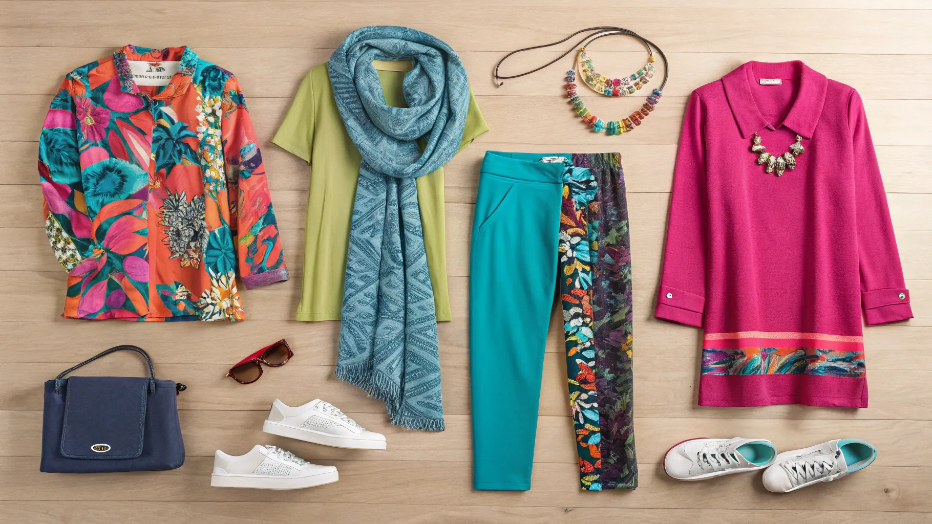 Fashion trends for senior citizens feature vibrant outfits and bold accessories.
