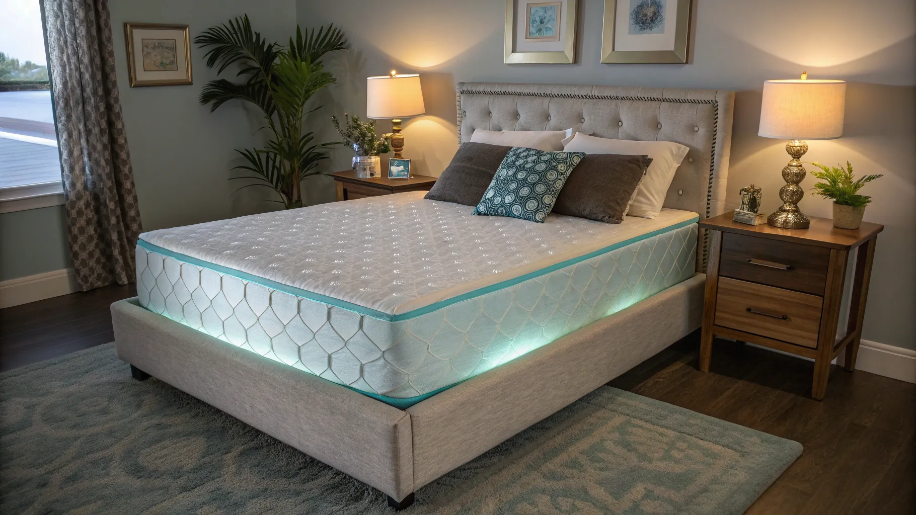 Is jelly bed true or fake? A serene bedroom showcasing a cozy gel-infused mattress.
