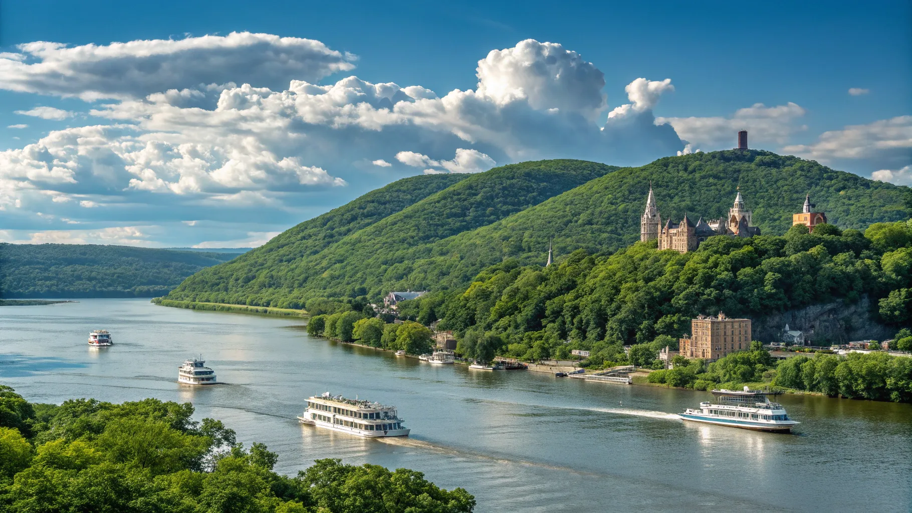 Hudson River Cruises from New York to Troy showcase stunning landscapes and sunsets.