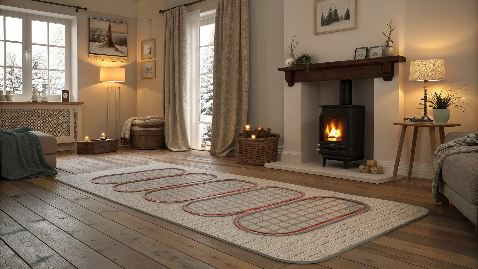 house heating systems benefits in a cozy living room with modern heating technology.