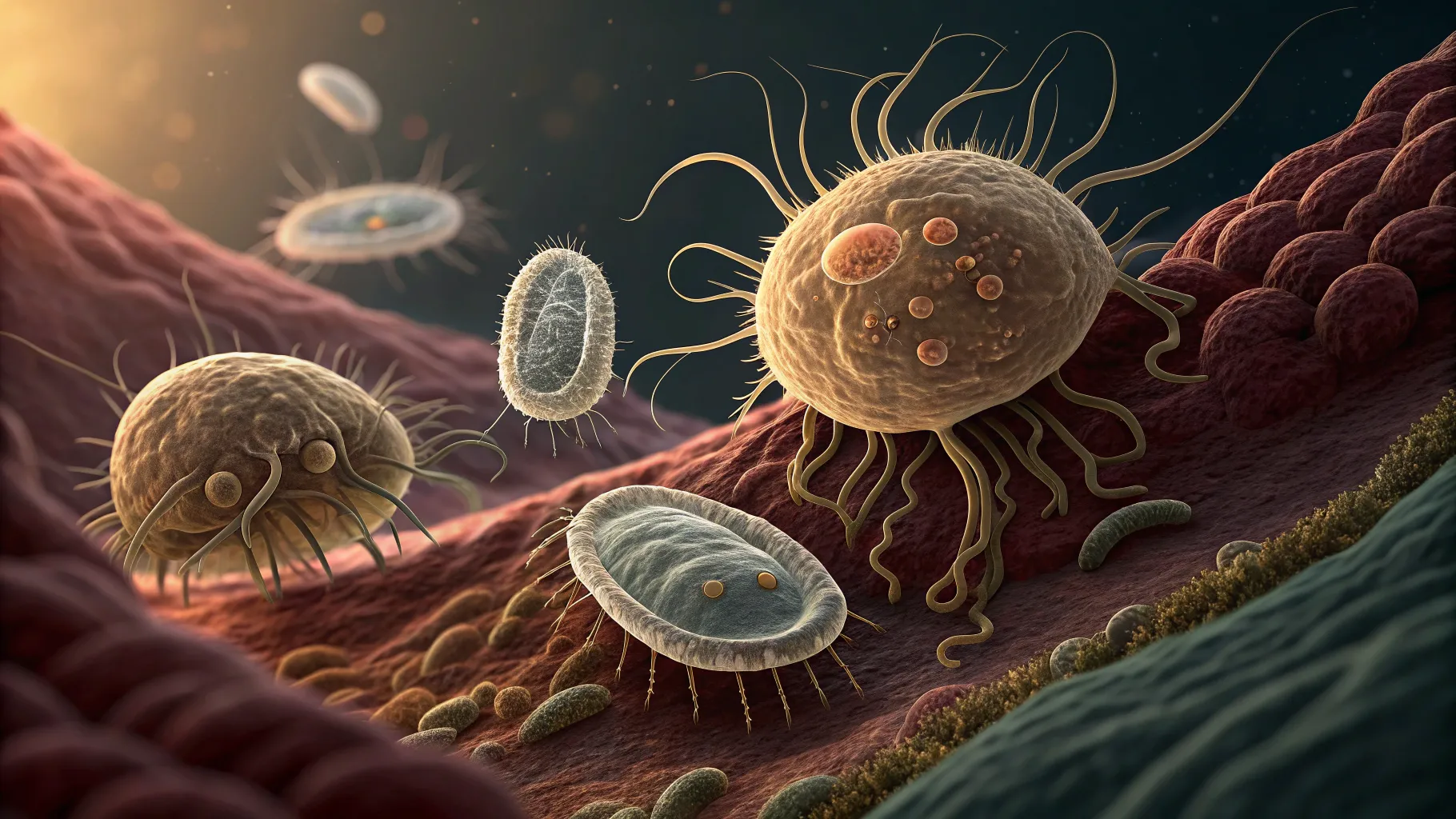 How to recognize if there are parasites in the body through detailed microscopic view.