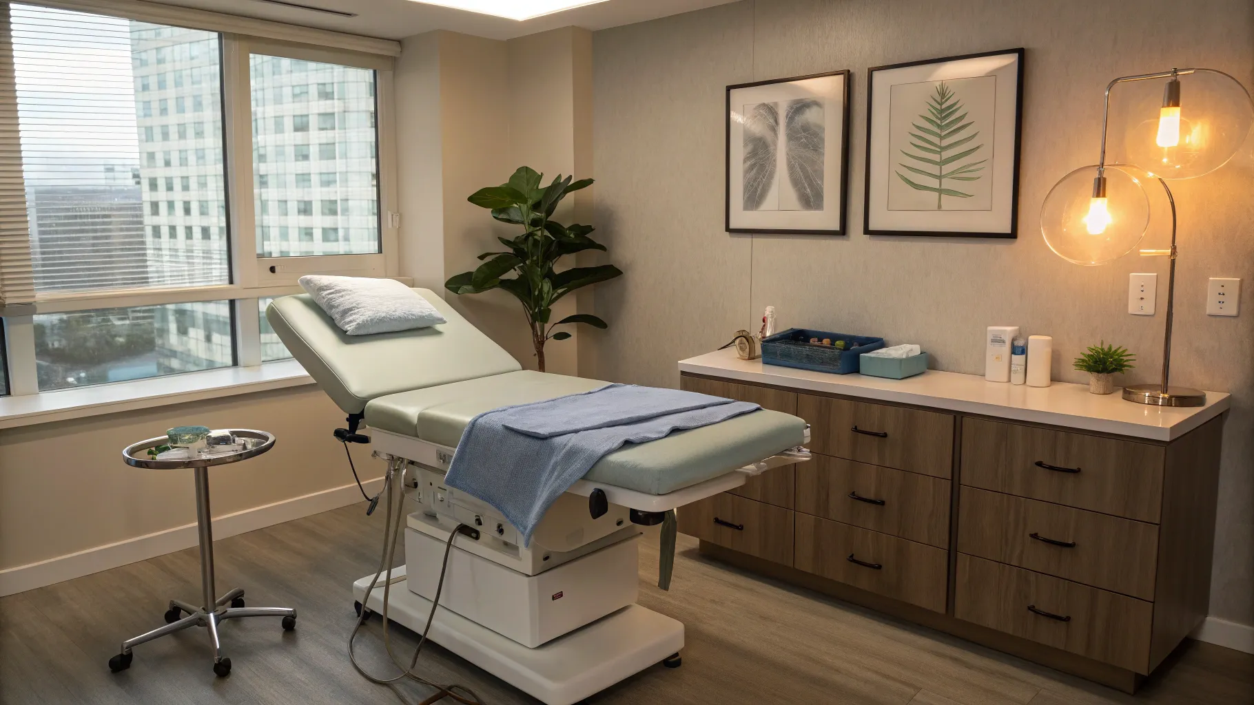 How to Prepare for Your First Pap Smear: A calm medical exam room with gentle lighting.