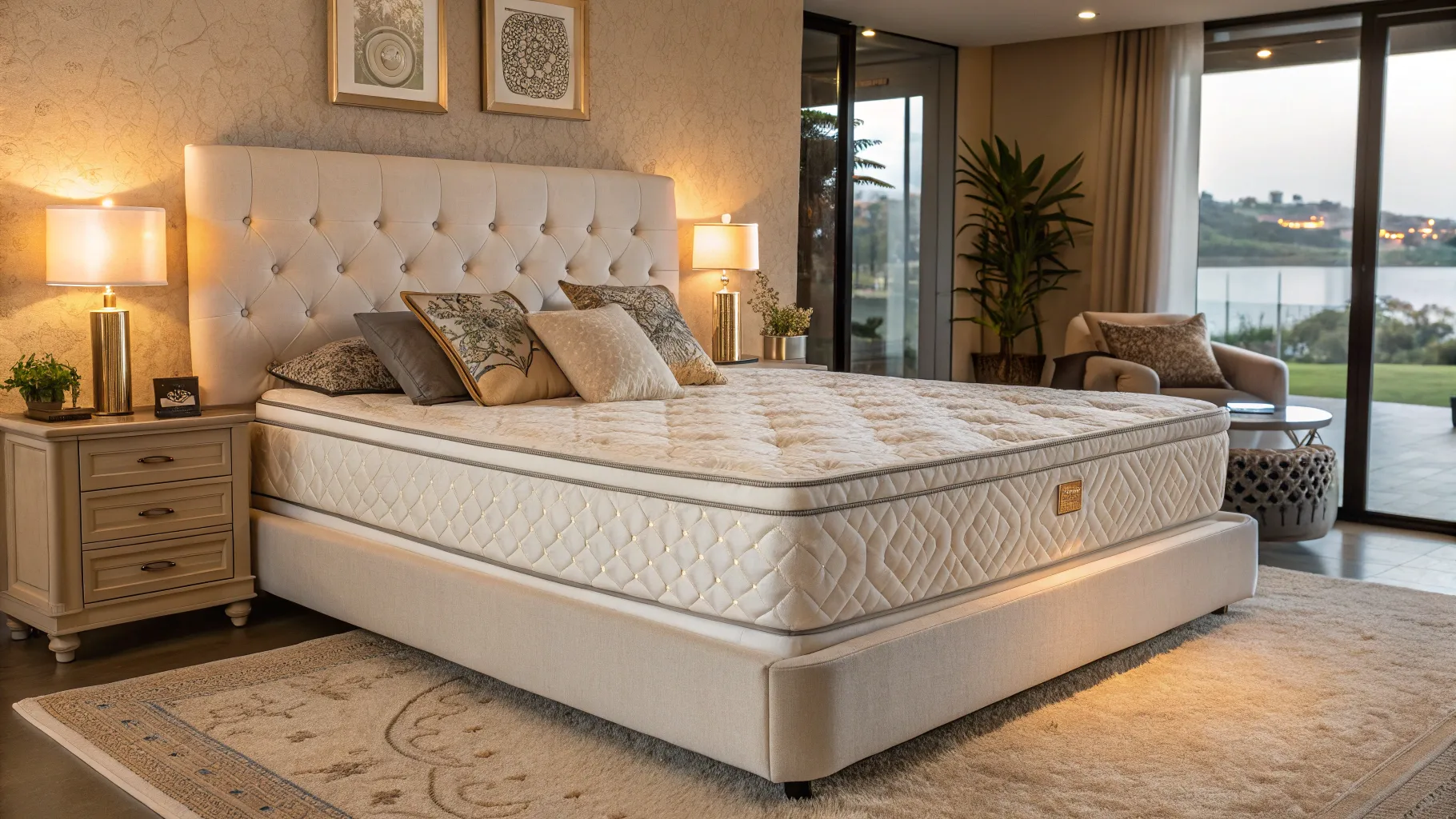 What is the price of jelly bed? A serene bedroom scene with a luxurious jelly mattress.