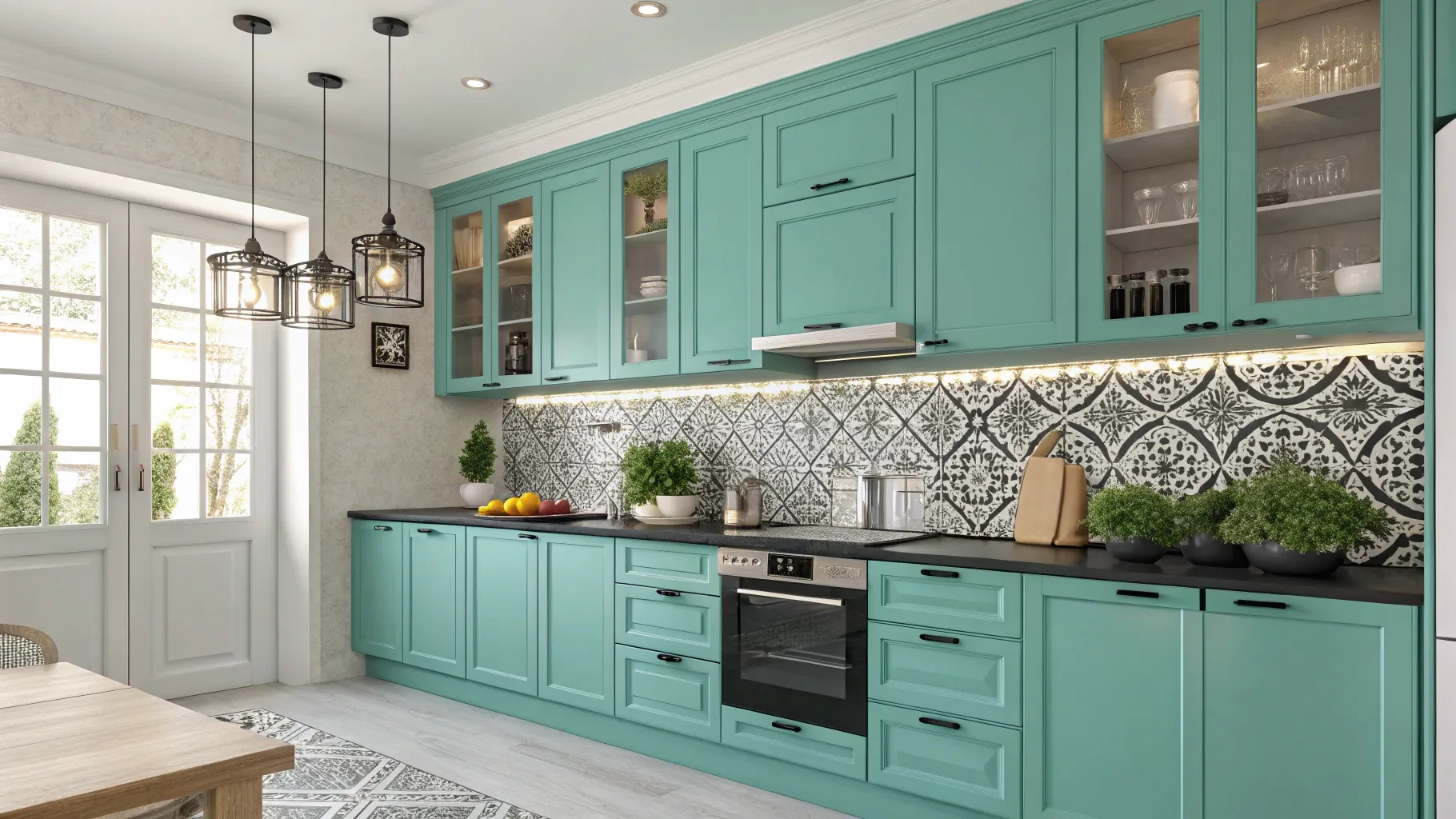 High-Impact Decor Updates on a Budget: Vibrant kitchen transformation with chic decor.