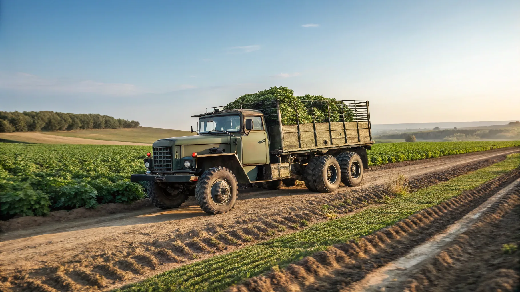 Military Equipment for Farming enables efficient crop transport across rugged landscapes.