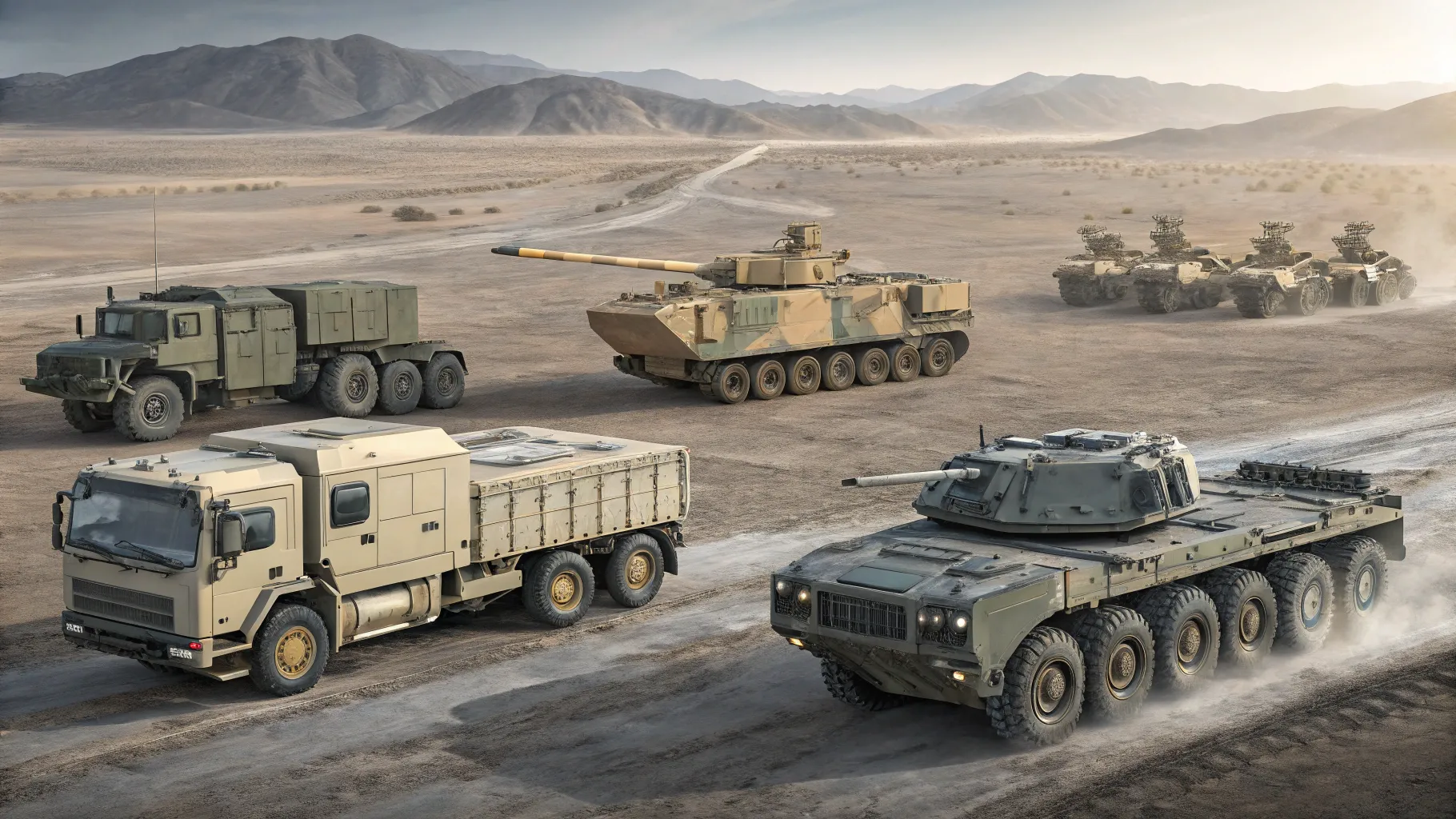 Military Machinery Overview: What Different Nations Use - Armored vehicles in a battlefield.
