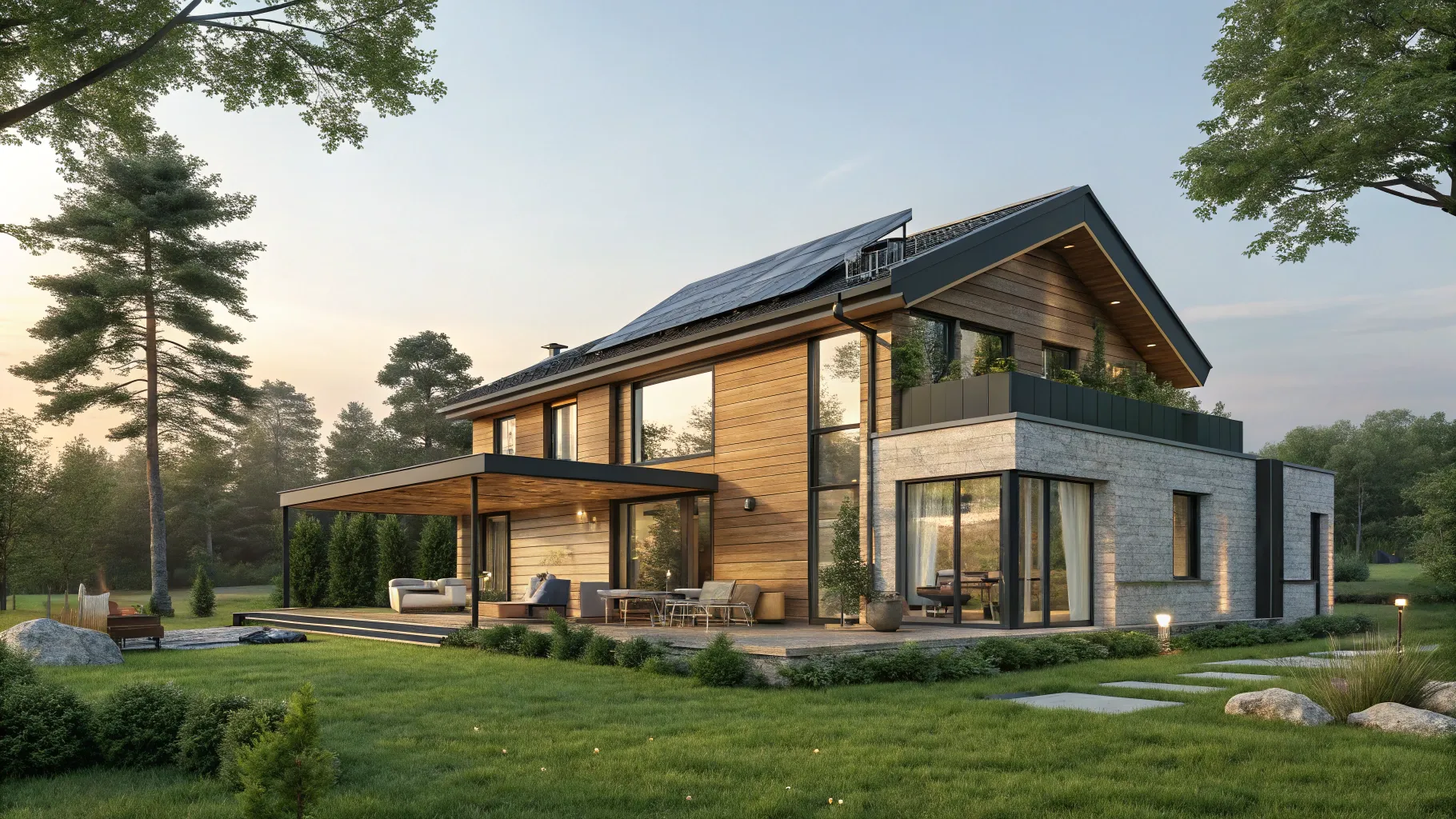 Modern Modular Homes: Costs, Designs and Financing - a sleek modular home in a vibrant setting.