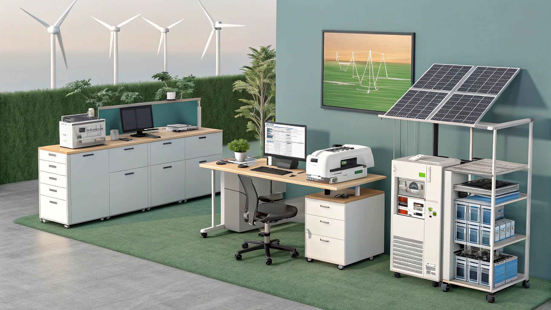 Top 10 Jobs in Demand 2025 depicted in a vibrant modern office setting.