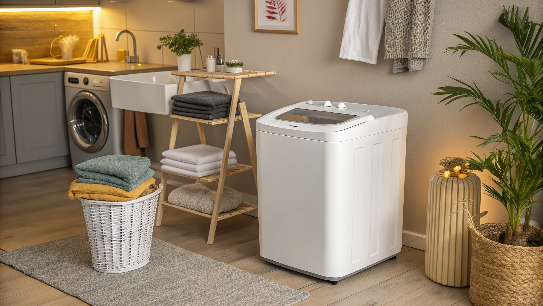Everything You Need to Know Before Buying a Portable Washing Machine: Cozy apartment scene.