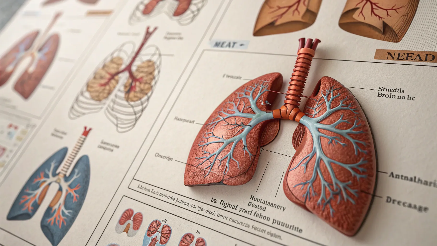 10 Causes Of Shortness Of Breath: Medical illustrations of the respiratory system.