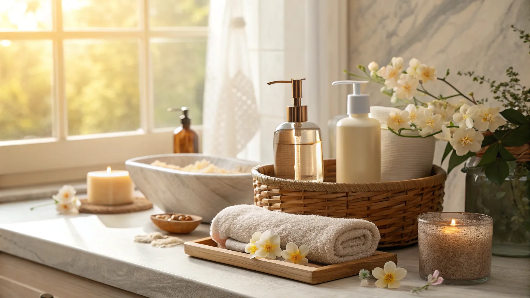 Understanding Intimate Health What Body Changes Can Tell You: A calming bathroom scene.