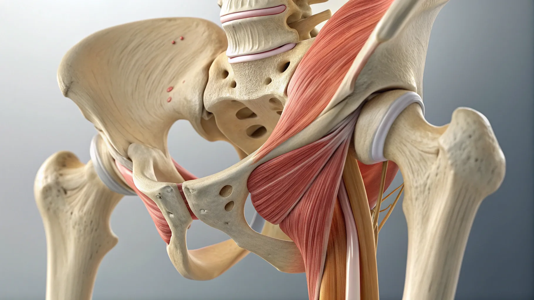 Hip Bursitis symptoms illustrated with a focus on the inflamed hip joint anatomy.