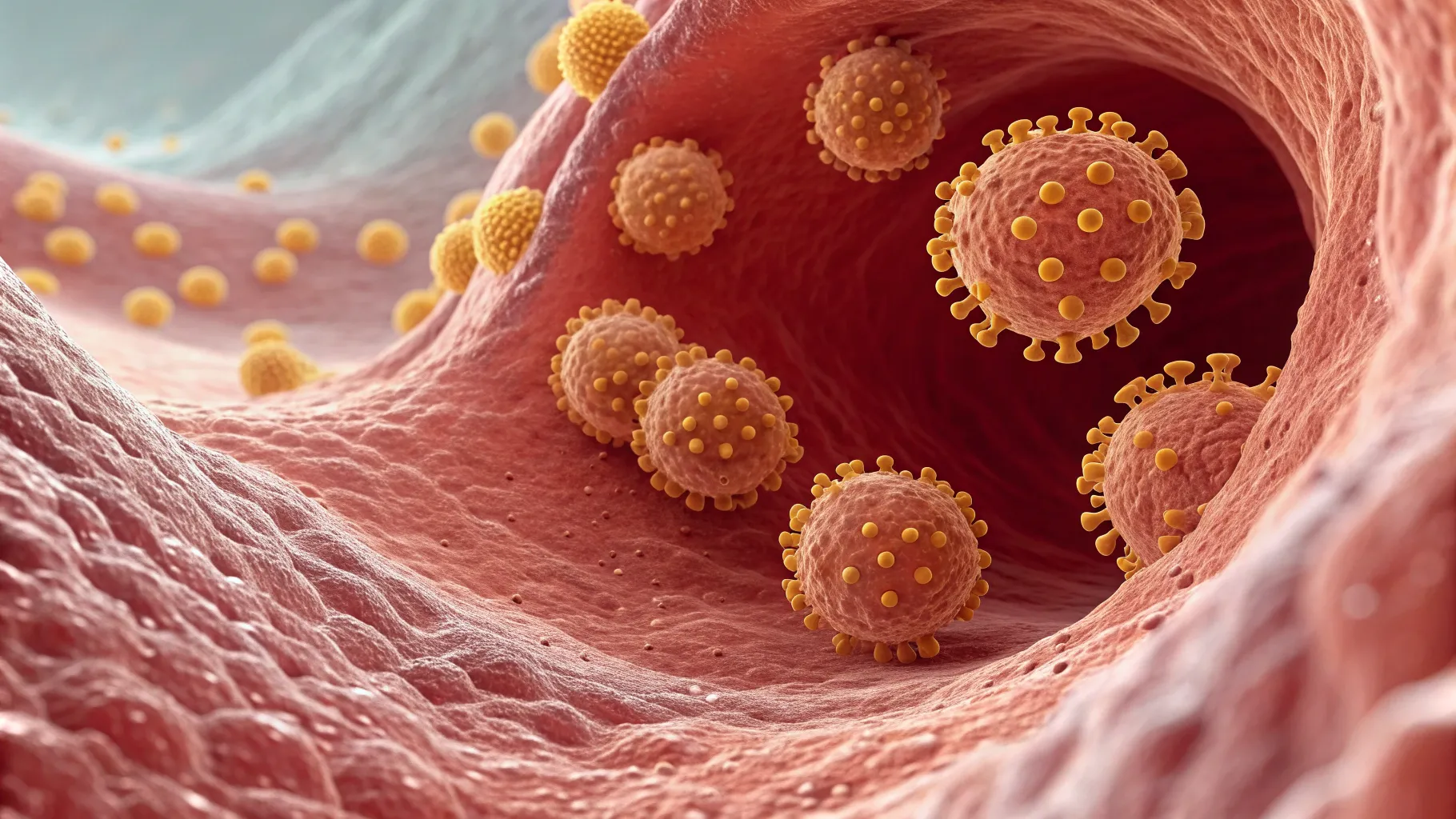 What are nasal polyps and how do they form? Close-up of polyps in a nasal cavity.