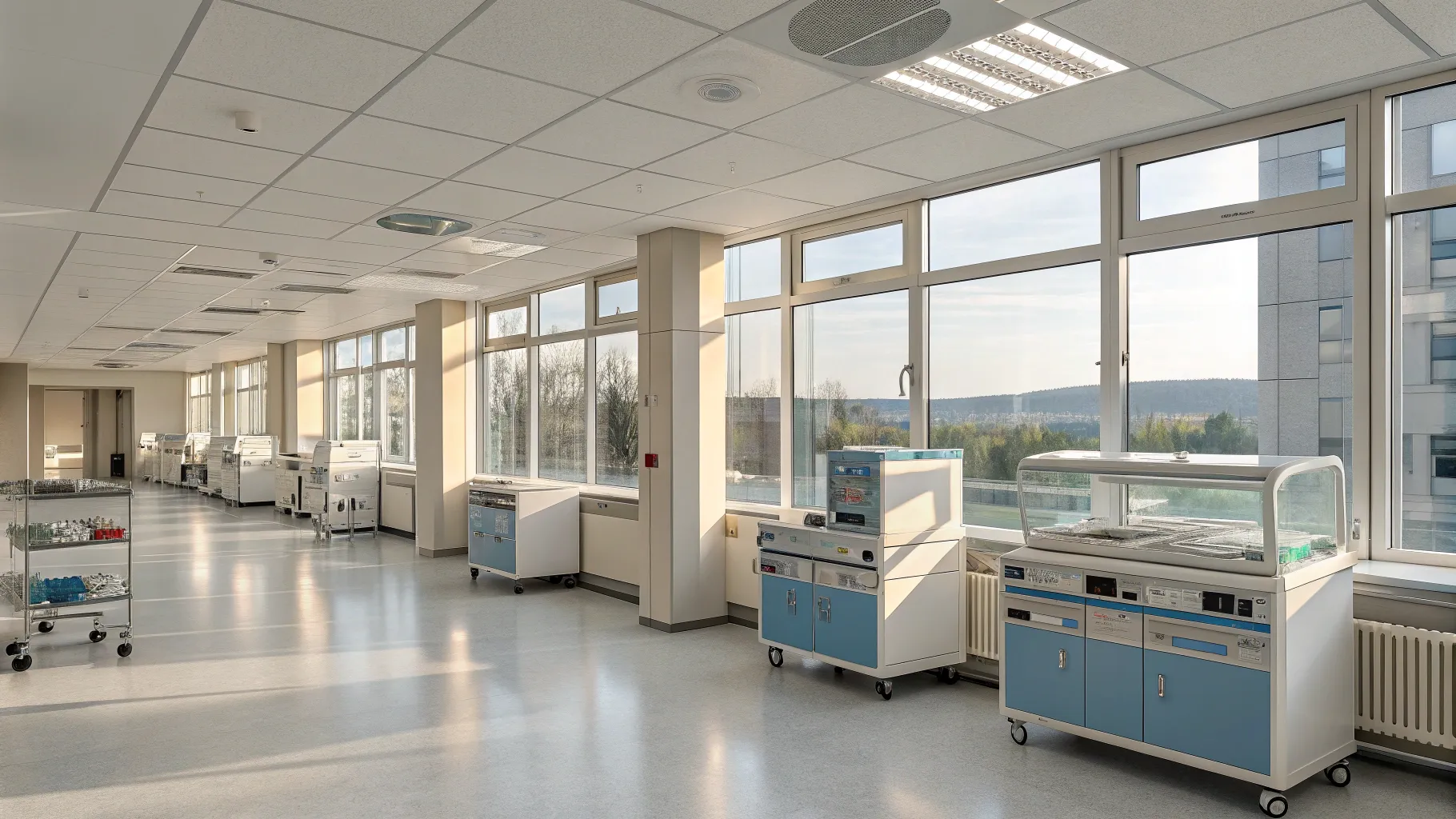 Sperm donation Guide: Modern sperm bank interior featuring sterile collection rooms.