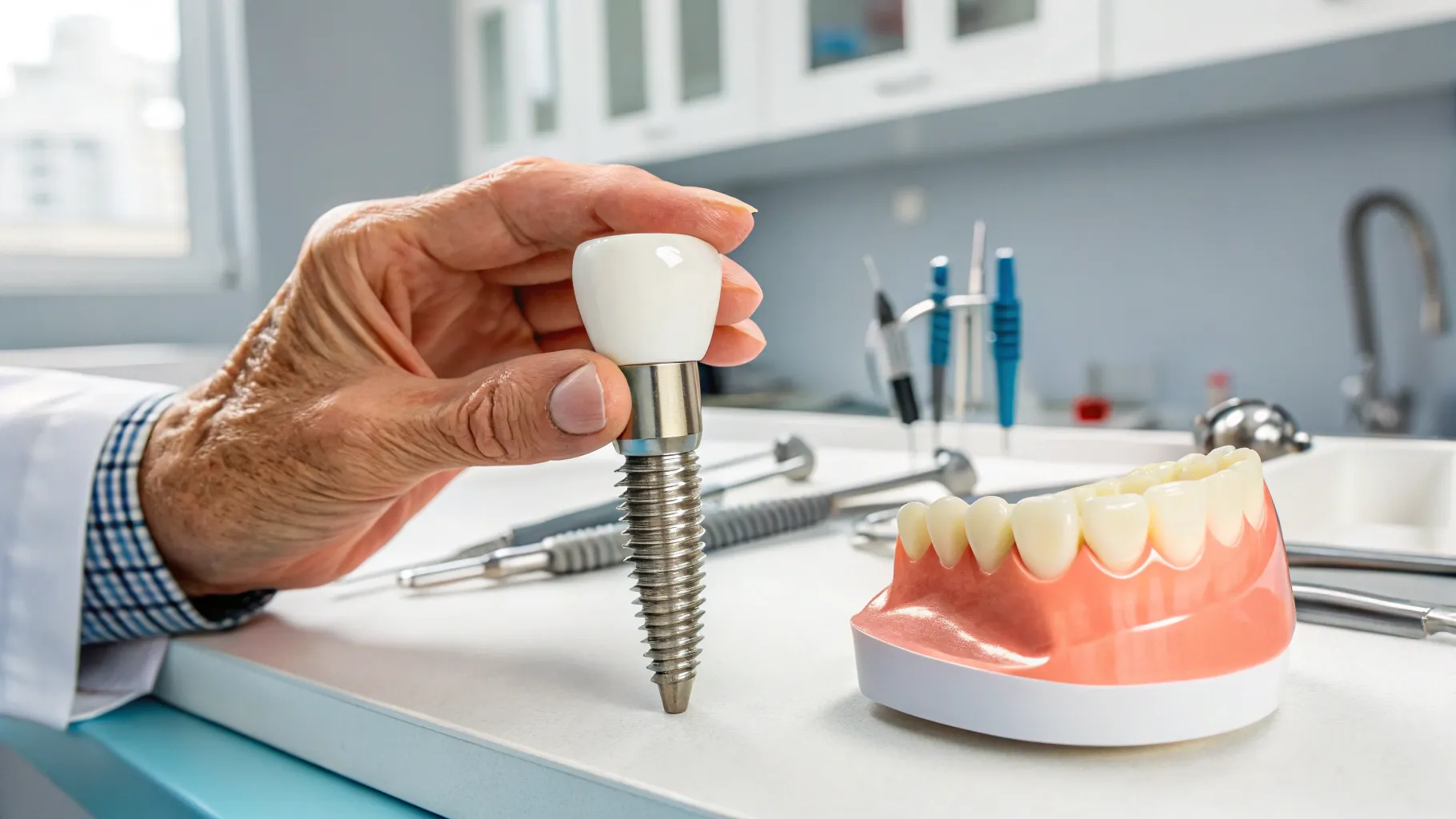 Benefits of immediate dental implants for seniors showcased in a modern dental setting.