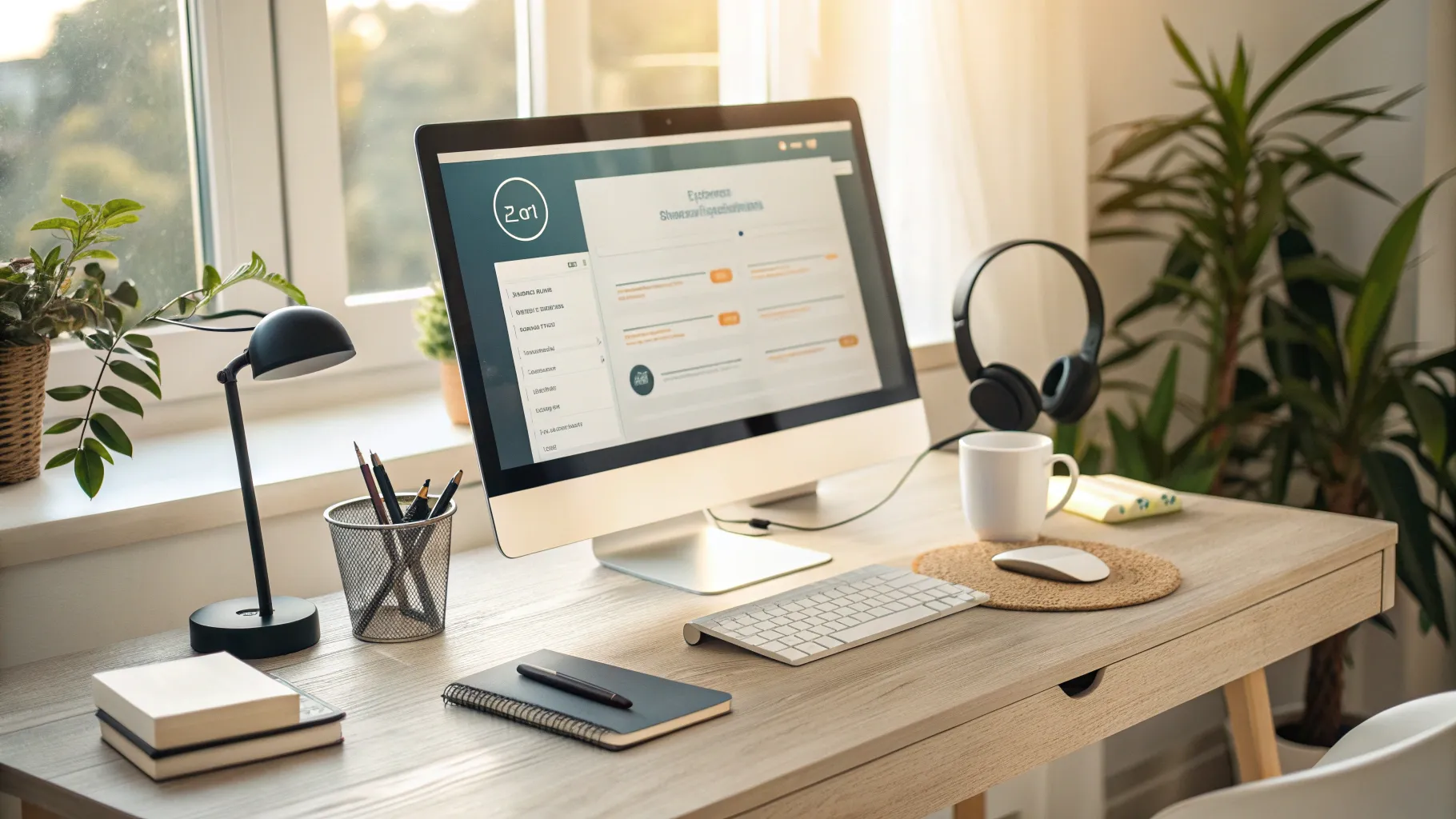 los trabajos de soporte de chat en línea thrive in a modern, organized home office.