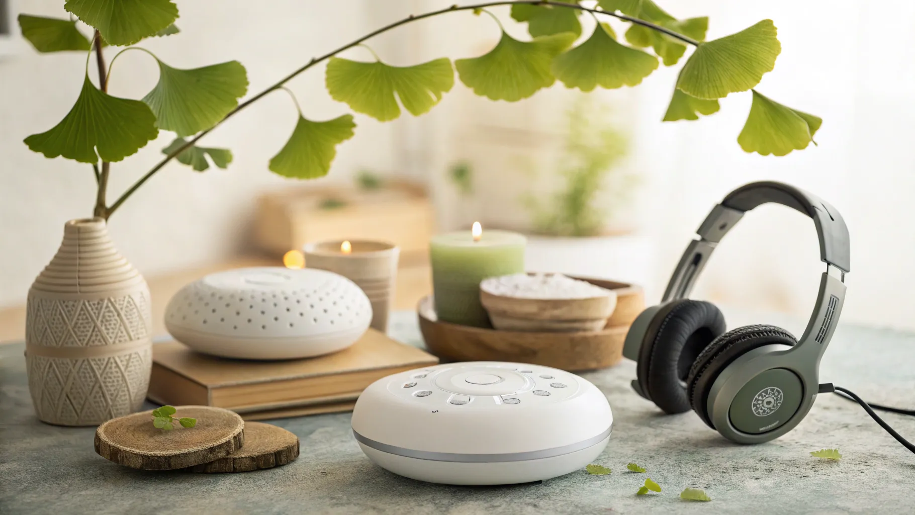 Tinnitus: Reconociendo signos comunes y tratamientos probados. A calming therapy setup.