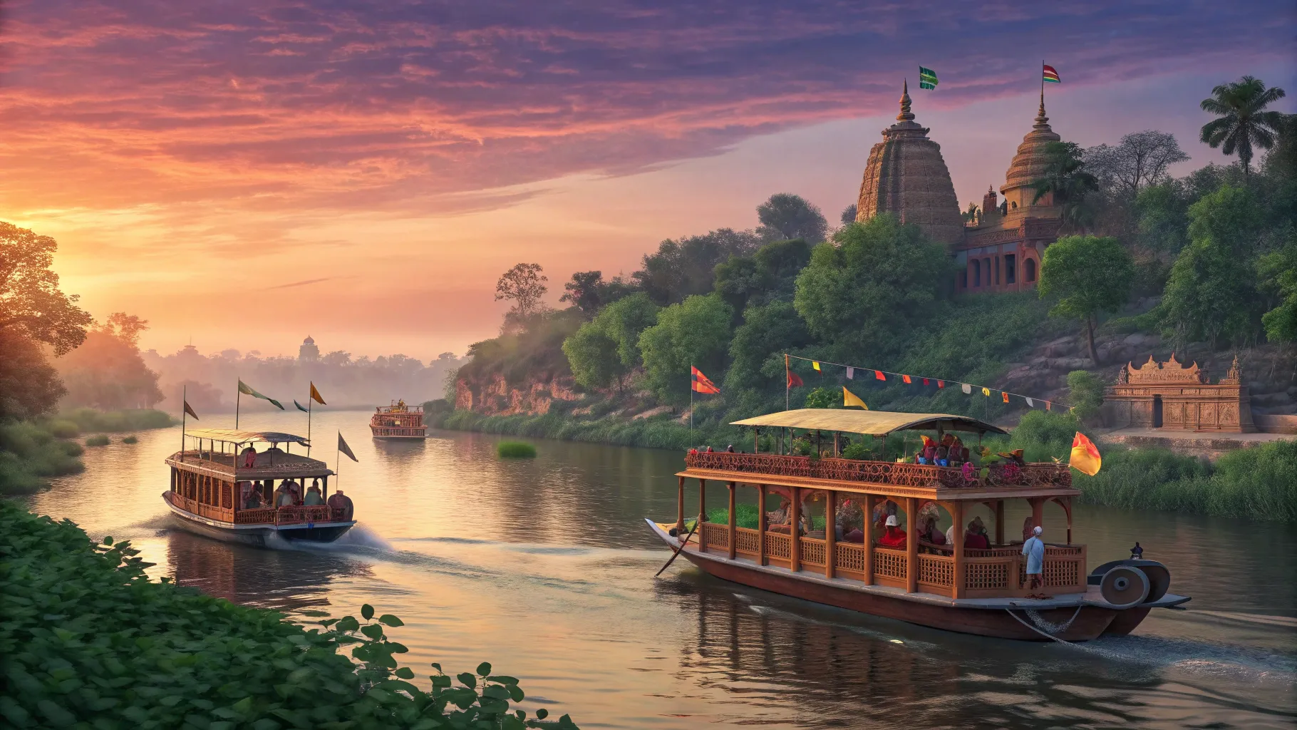 Croisières en Inde 2026/2027 : Voyages fluviaux, côtiers et culturels, serene river scene.