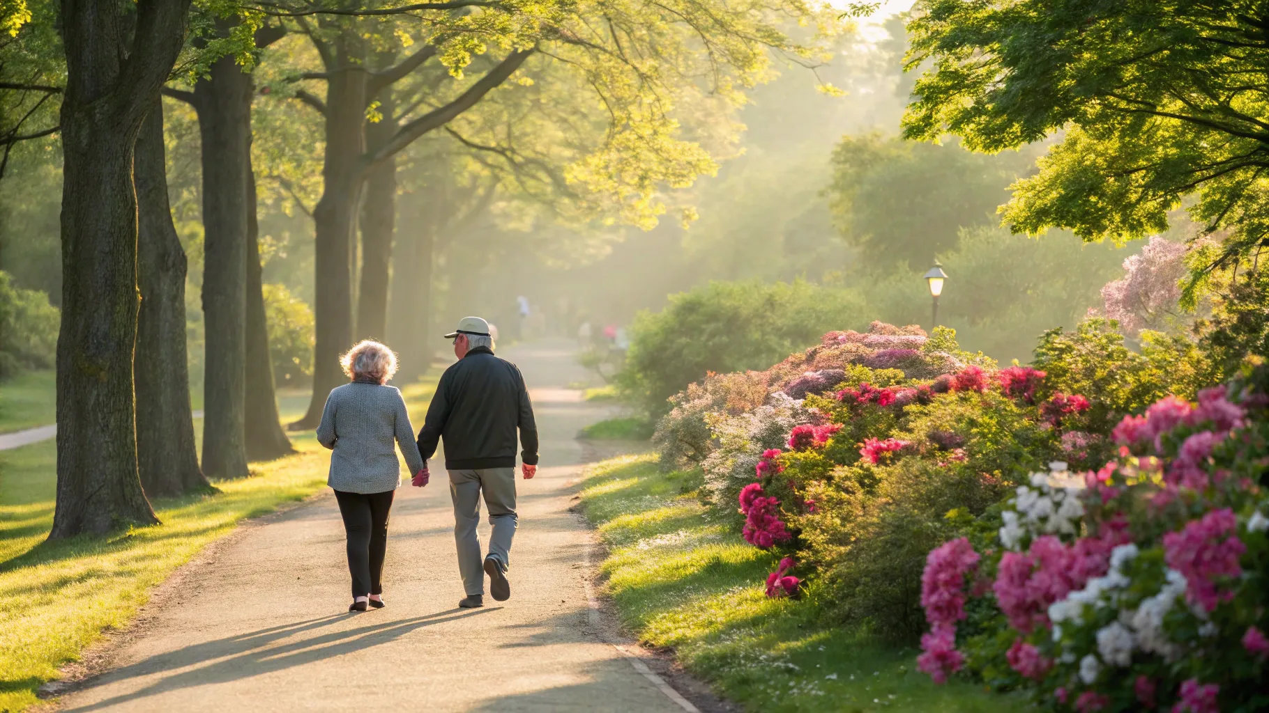 Combien de temps peut-on vivre après un bypass ou un stent ? Couple in a sunny park.