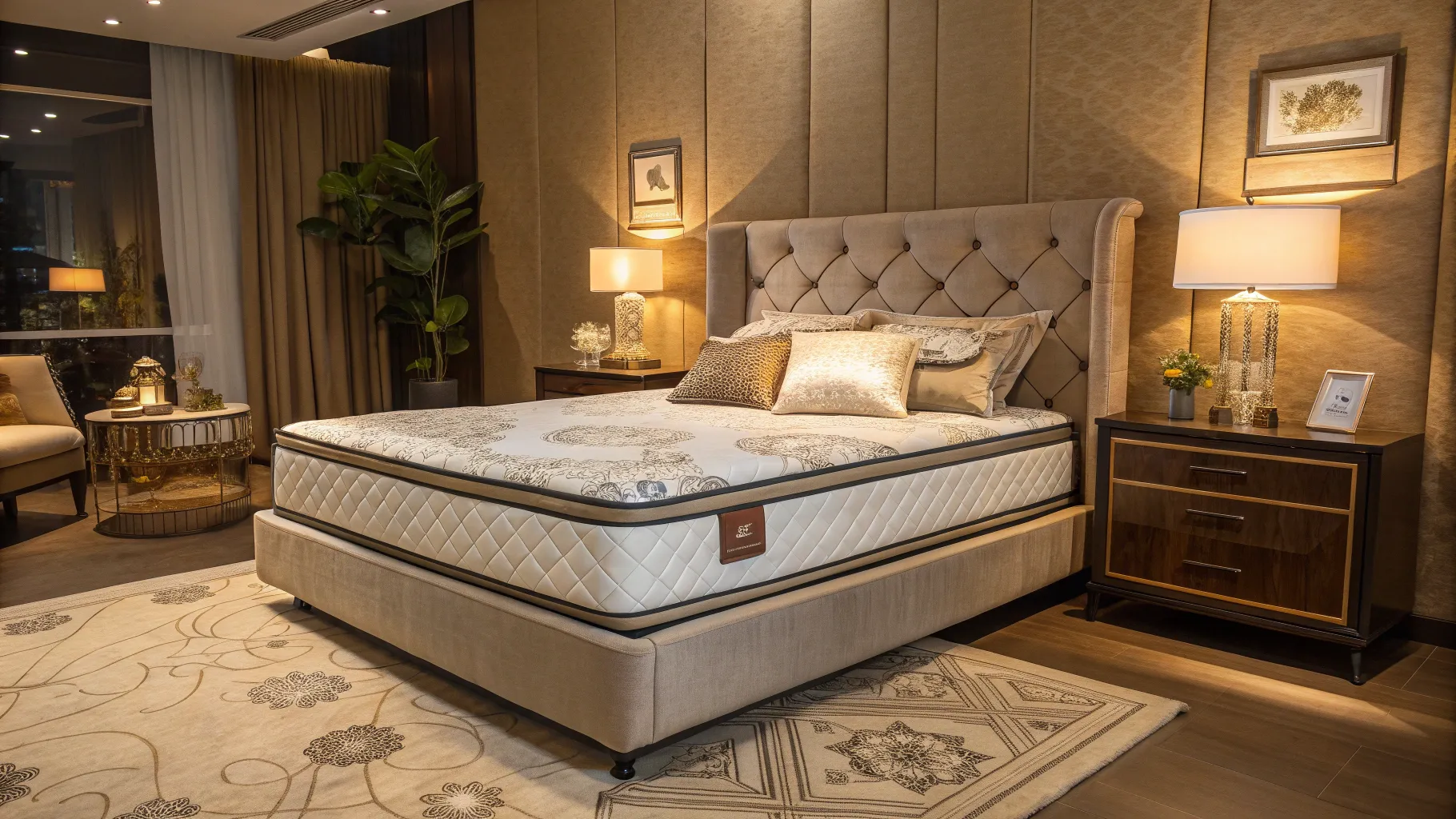 Scopri i fatti sui materassi in gel: a plush gel mattress in an inviting bedroom.