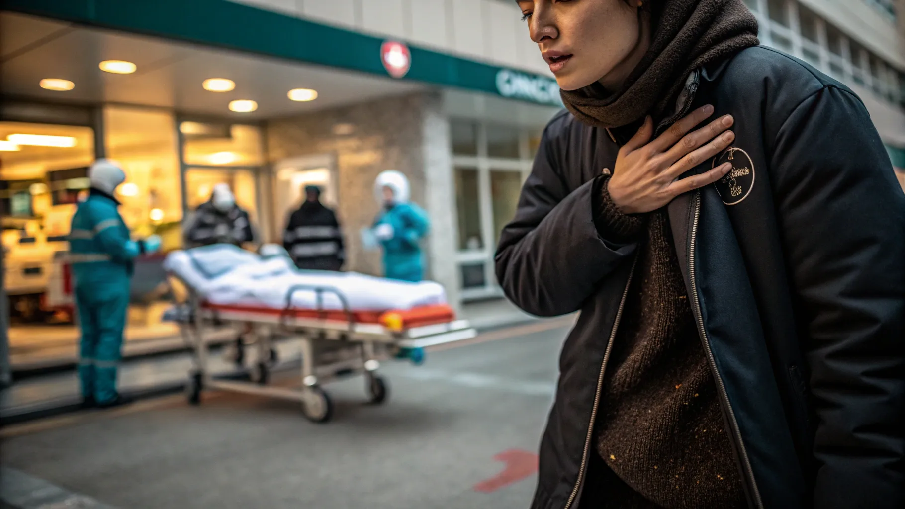 Riconoscere i segnali dell’infarto: urgency in a hospital emergency scene.