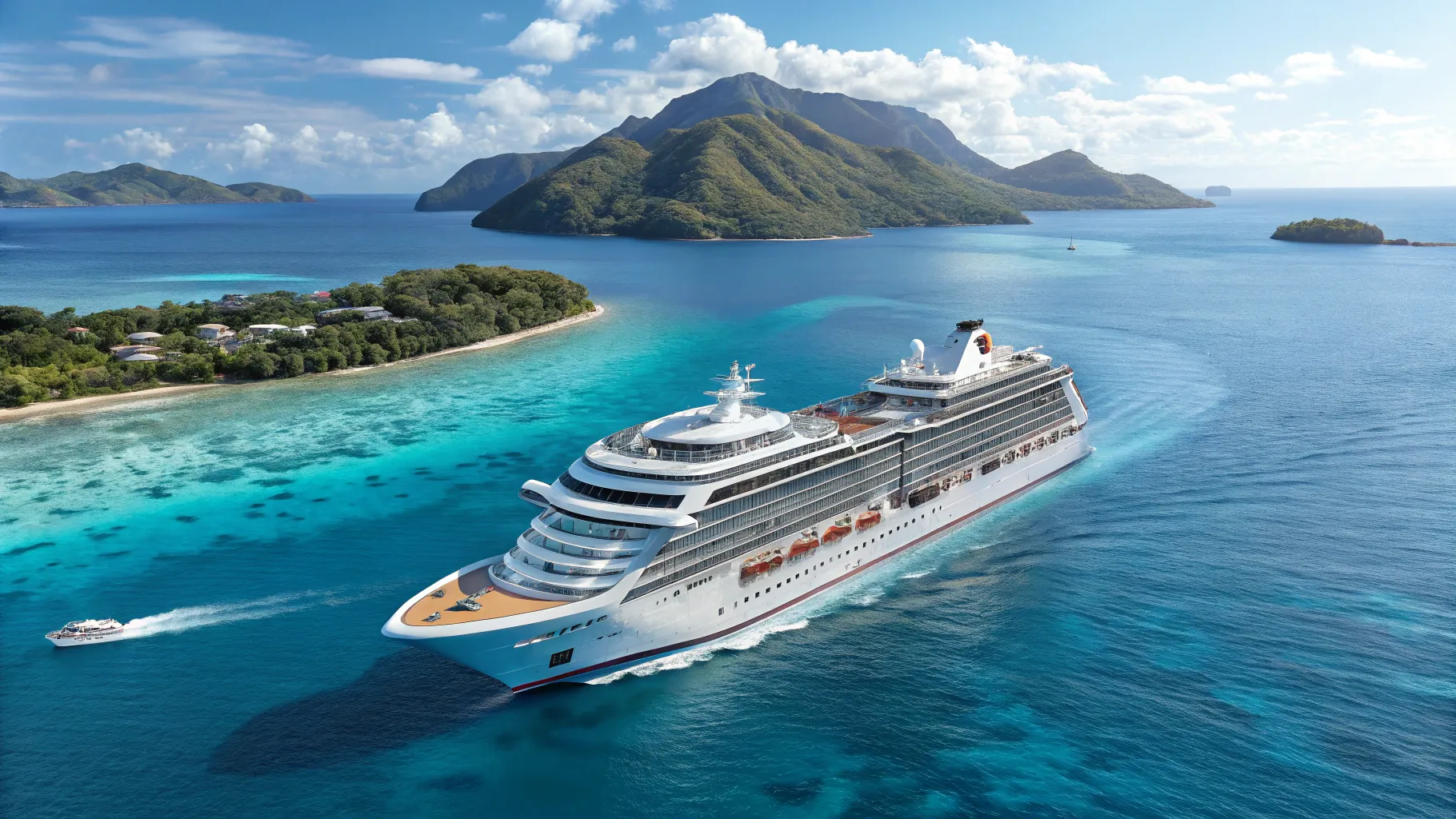 Navi da crociera per il 2025-2026 in a serene maritime setting with captivating vistas.
