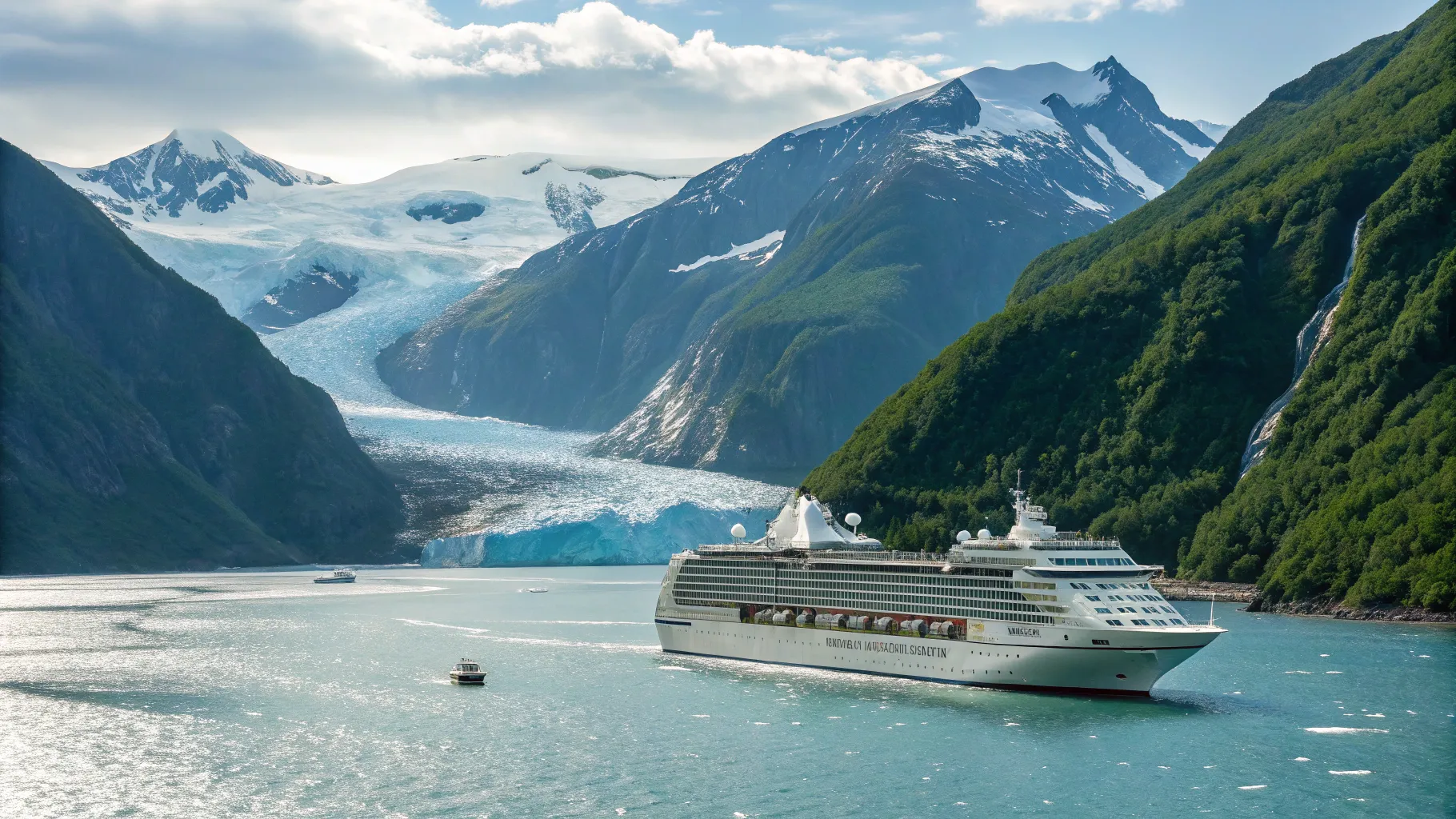 2025年オールインクルーシブのアラスカクルーズパッケージ with stunning glacier scenery.
