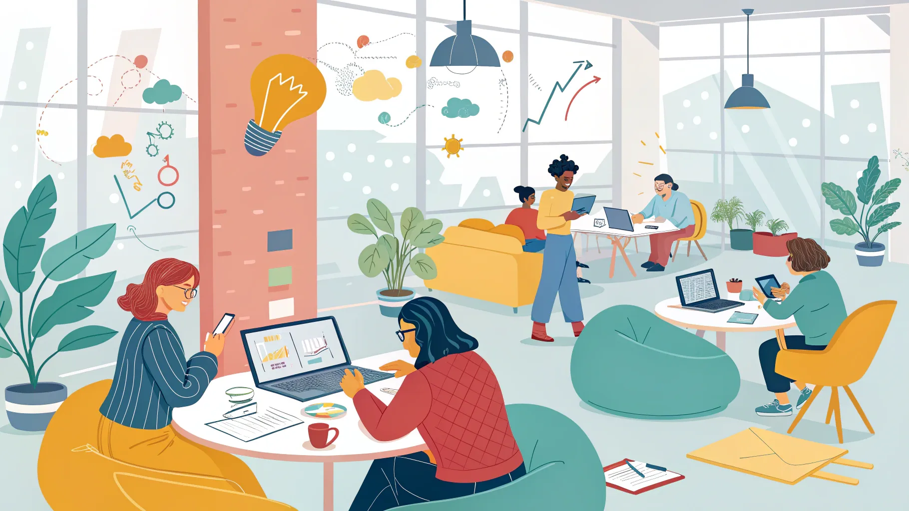 シニアスタートアップインターンシッププログラム in a collaborative co-working space.