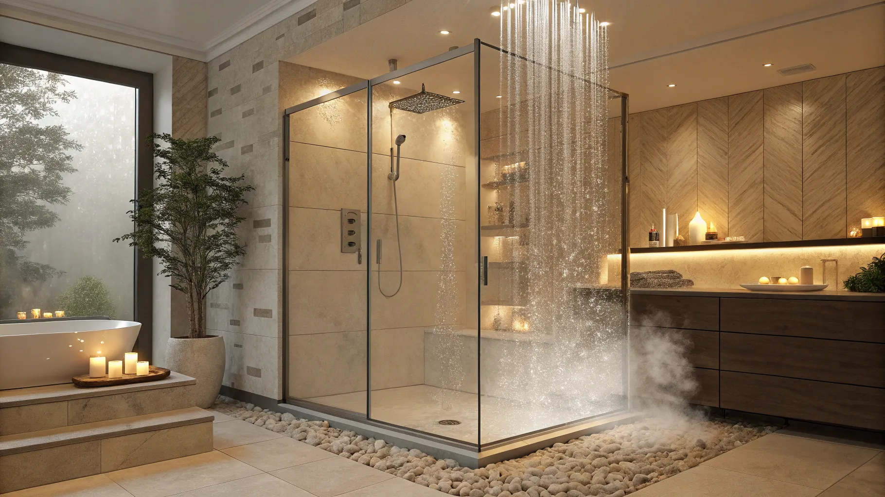 How Many Times a Week Should You Shower? A calming bathroom scene with a modern shower.
