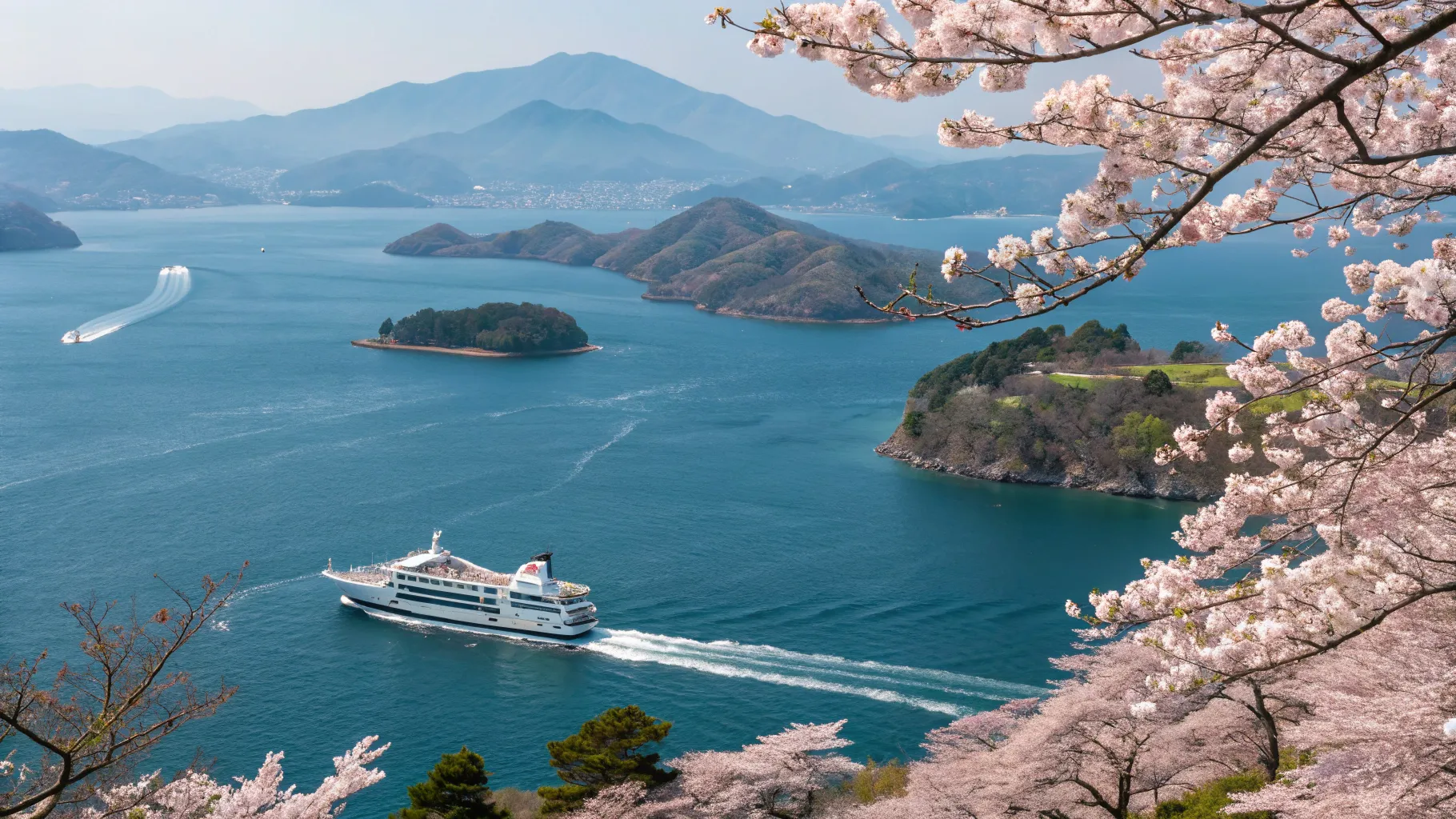 海上の桜：クルーズで祝う日本の桜の季節﻿ - cruise amidst blooming cherry blossoms.