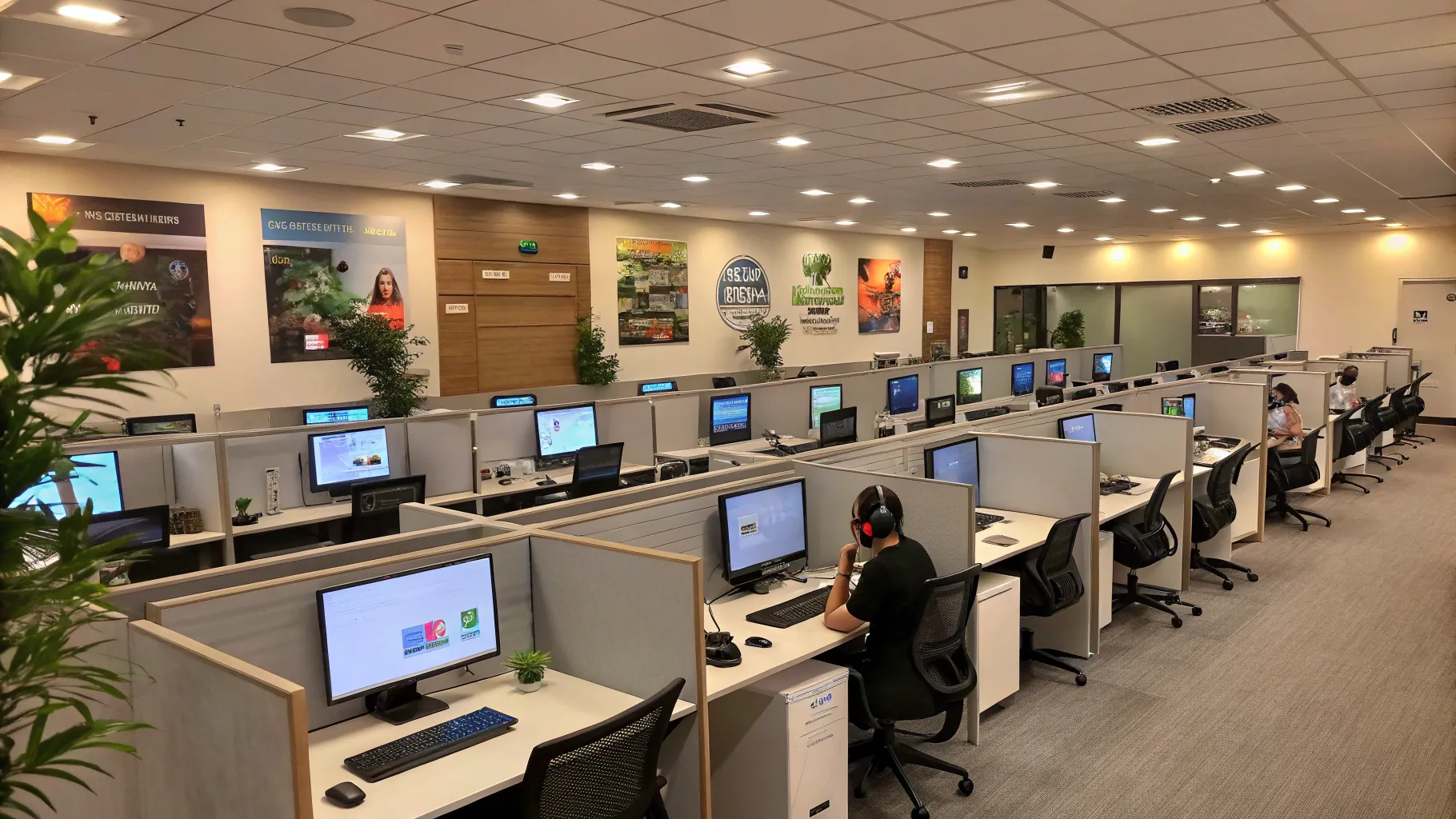 コールセンターの仕事、日本で需要ある？ A busy and vibrant call center environment.