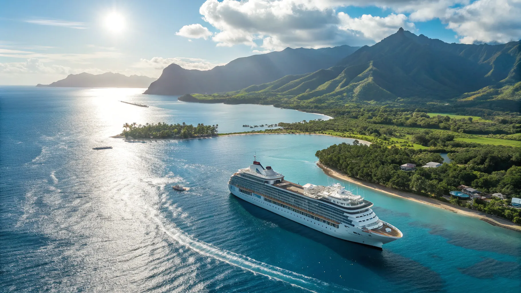 東京発ハワイクルーズ Adventure over blue waters towards the lush Hawaiian Islands.