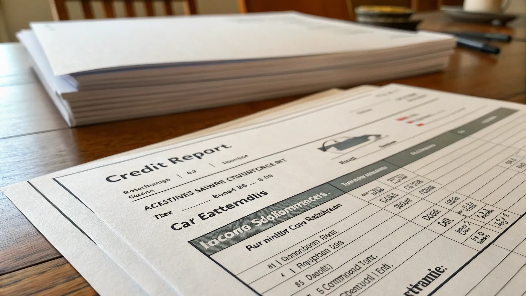 車ローン審査に通るためのポイント Documents and papers for loan application preparation.