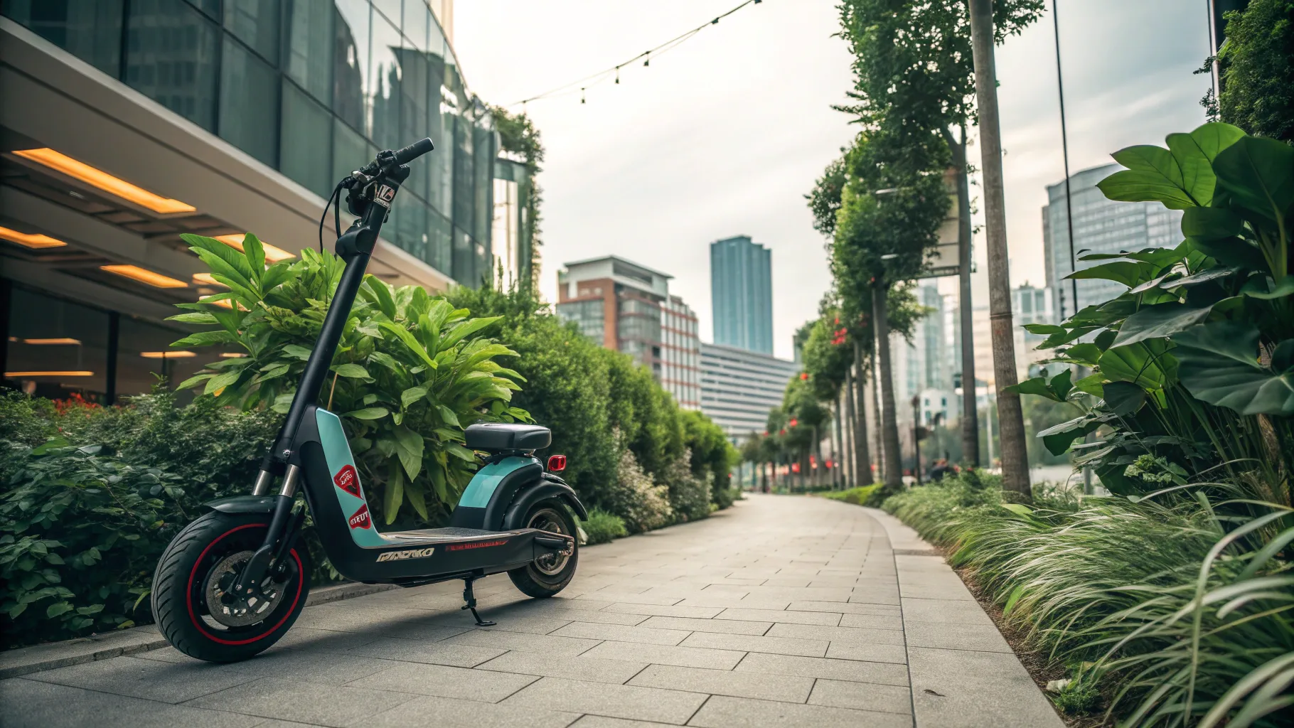 分割払いで電動スクーターについて詳しく知る Electric scooter in an urban environment.