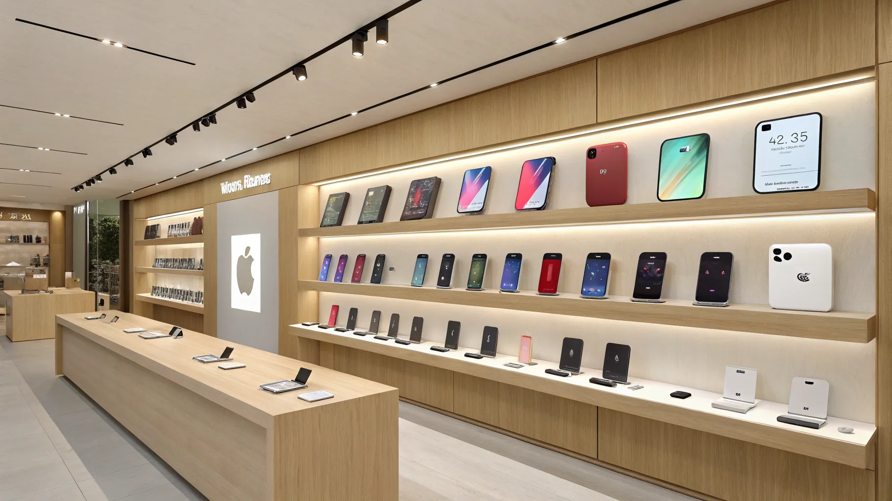 5 Manieren om een iPhone in Nederland te Kopen: Een Complete Gids - showcase of iPhones in a store.