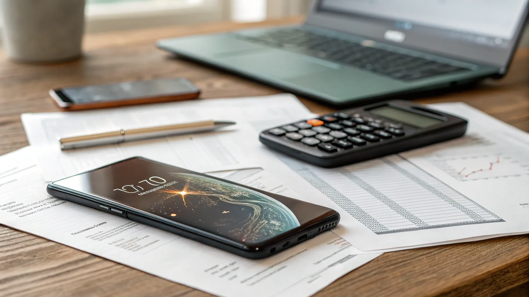 Hoe kies je een telefoon als je hem in termijnen betaalt - smartphone with finance tools.