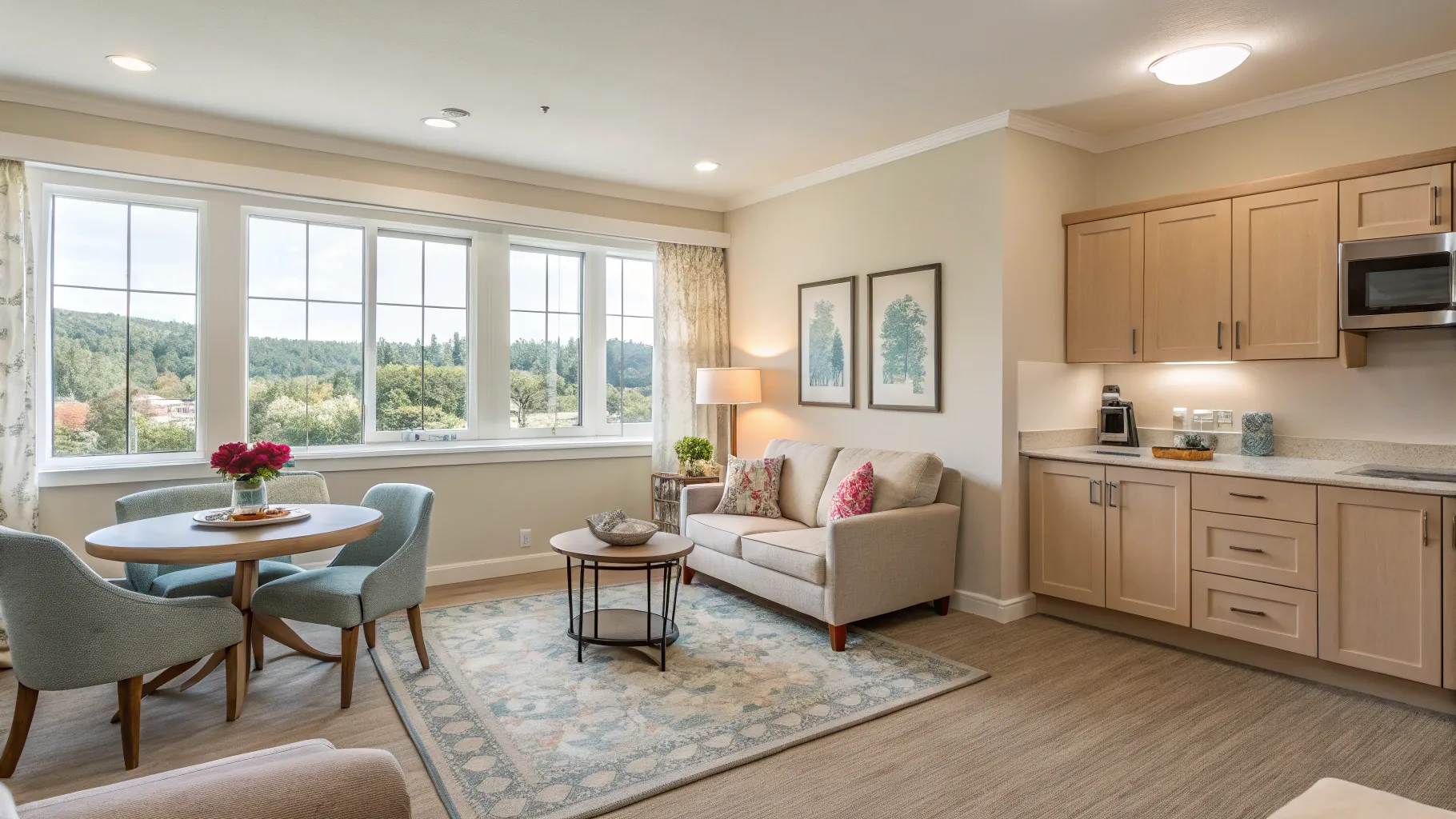 Appartementen met 1 slaapkamer te huur voor senioren, featuring cozy, accessible interiors.