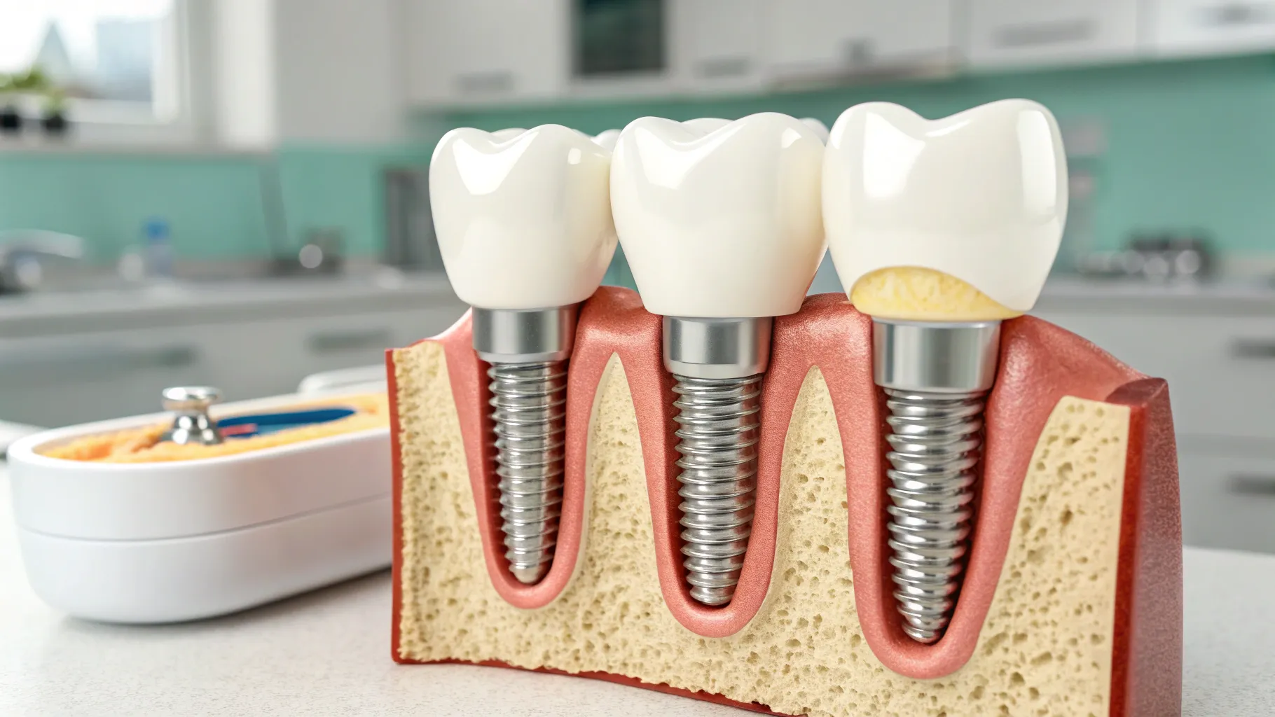 Implantes dentários sem parafusos para idosos