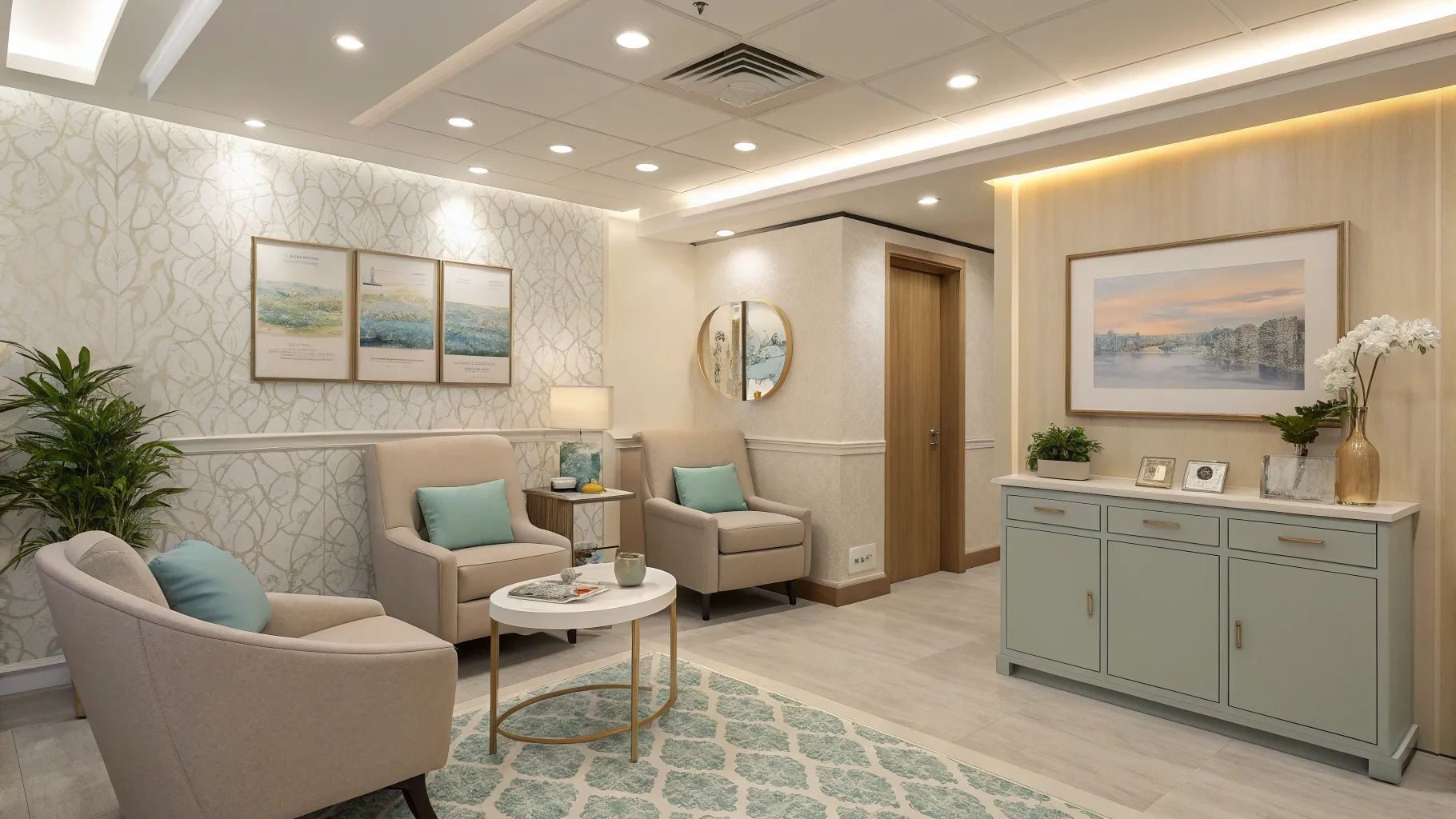 Lifting facial para idosos no Brasil, inviting clinic space emphasizing aesthetic care.